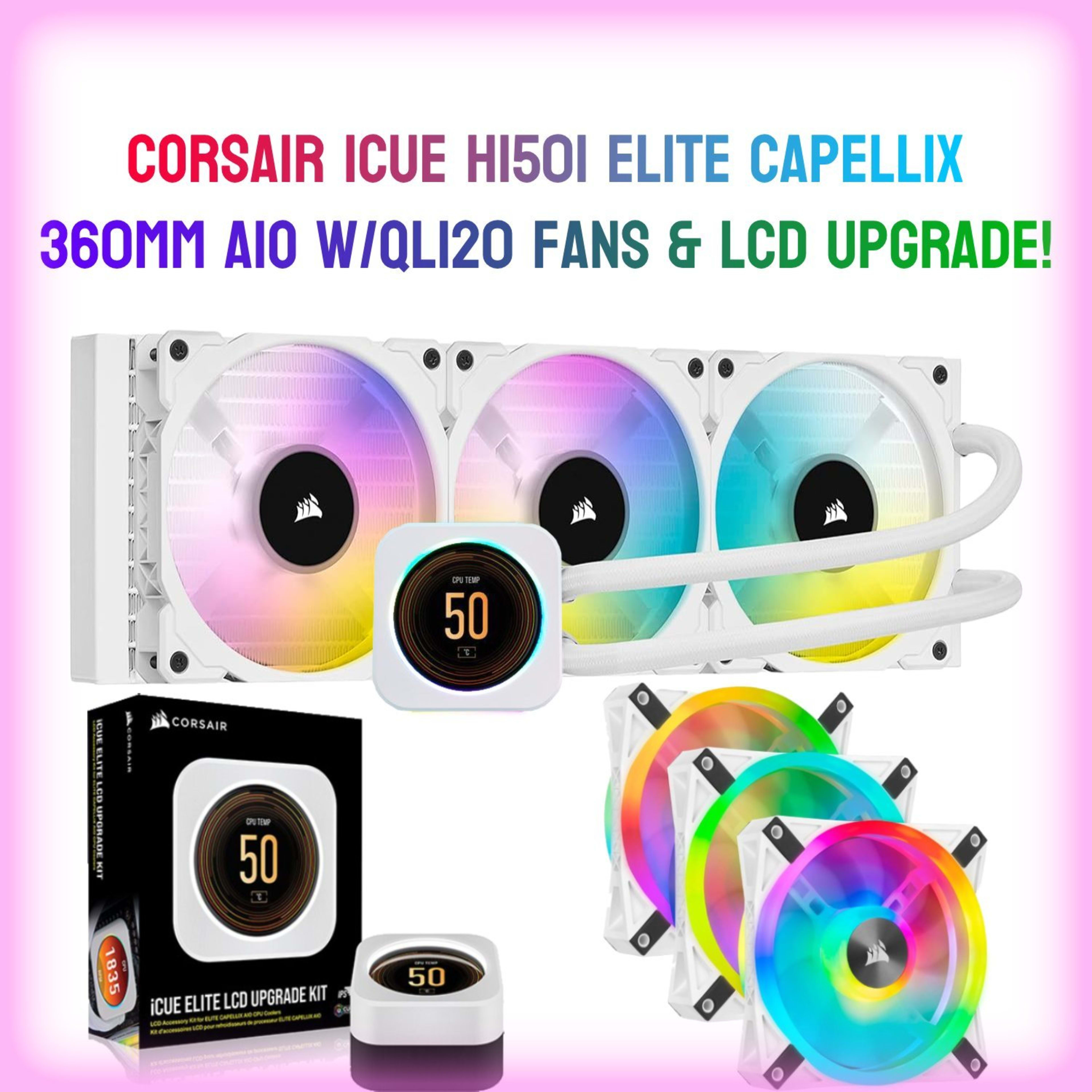 SALE! 🔥) Corsair iCUE H150i Elite Capellix AIO w/QL120 Fans SALE! 🔥) Corsair iCUE H150i Elite Capellix AIO w/QL120 Fans