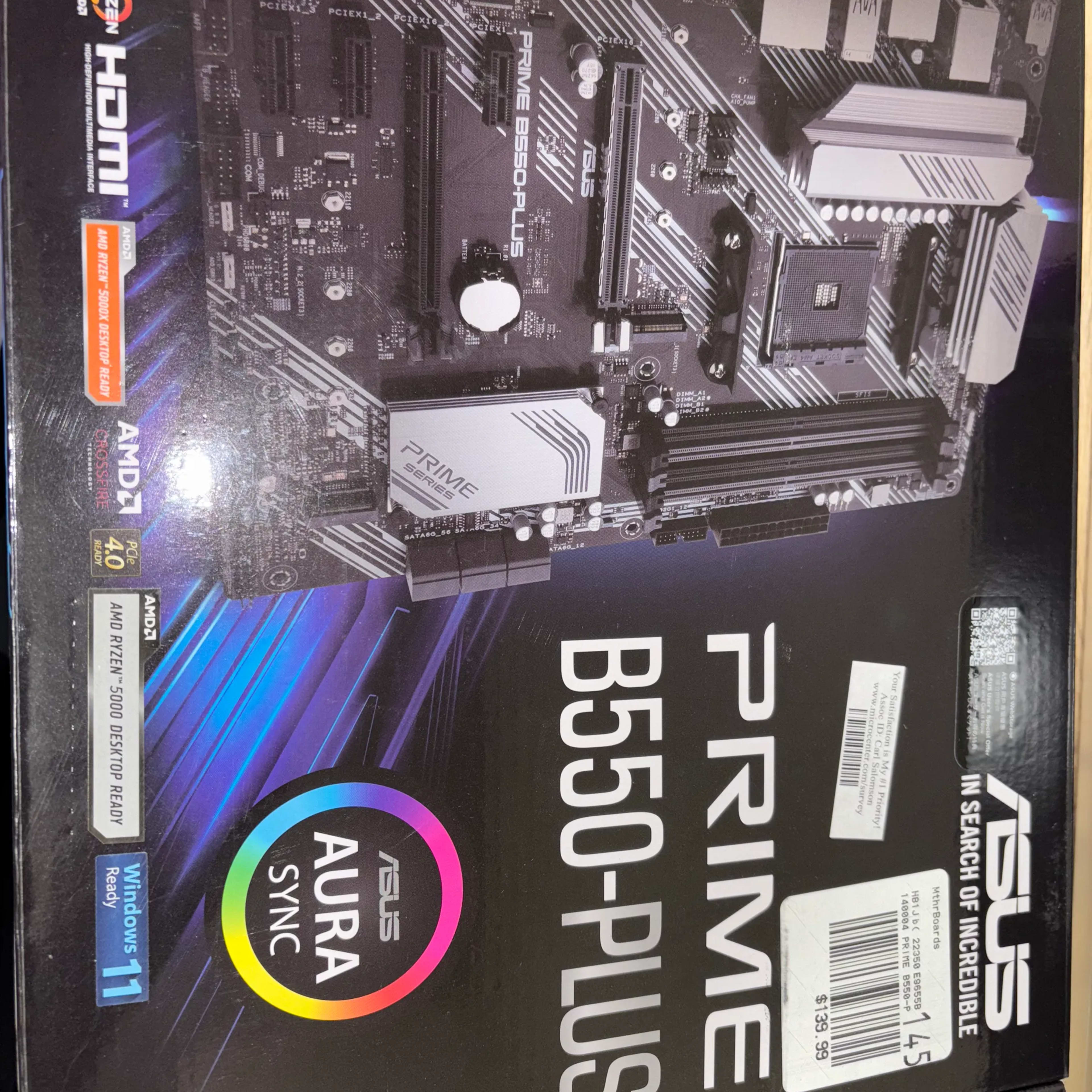 Asus B550PLUS Prime AMD AM4 ATX Motherboard/ Corsair Vengeance RGB Pro