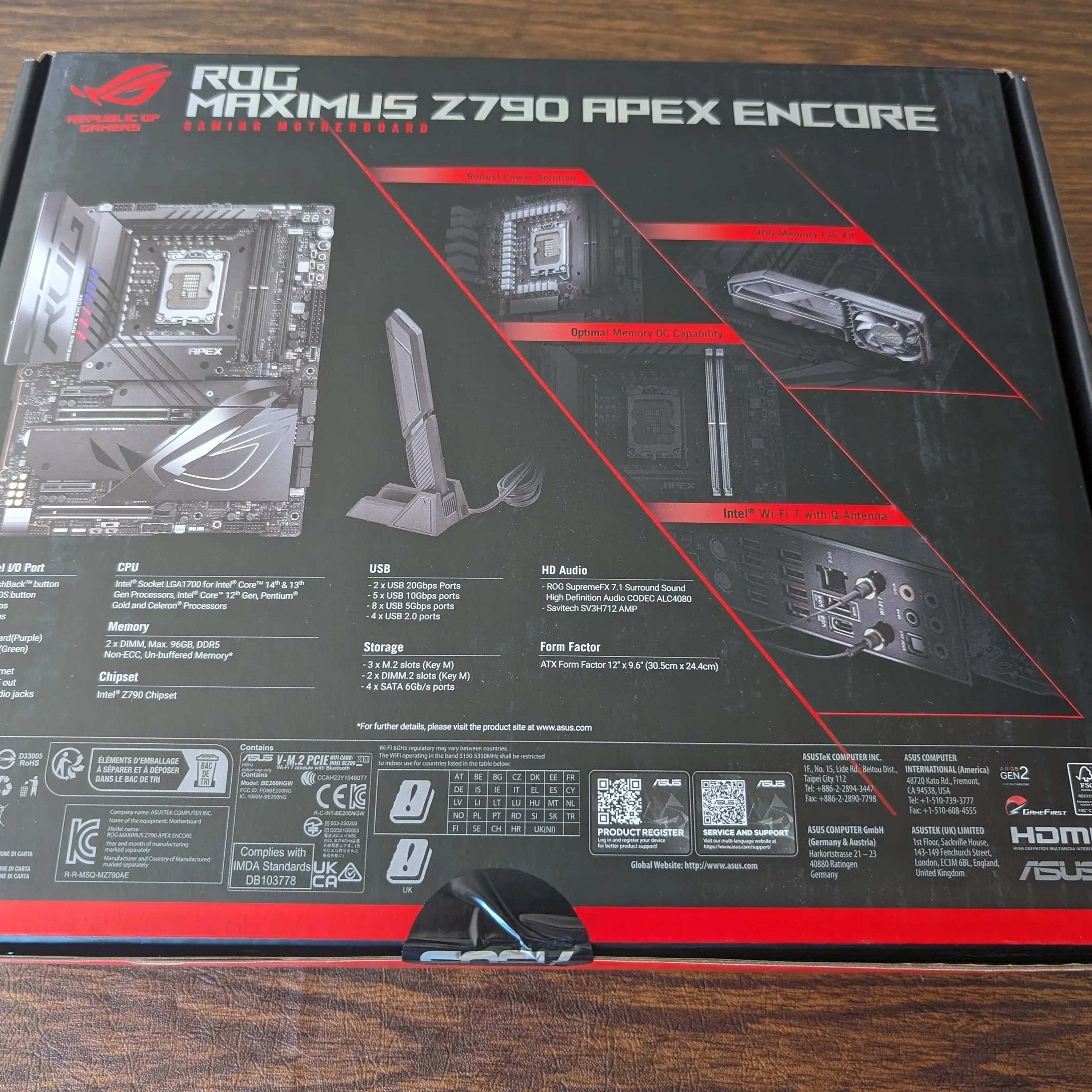 ASUS ROG MAXIMUS Z790 APEX ENCORE Motherboard - BRAND NEW ASUS ROG MAXIMUS Z790 APEX ENCORE Motherboard - BRAND NEW