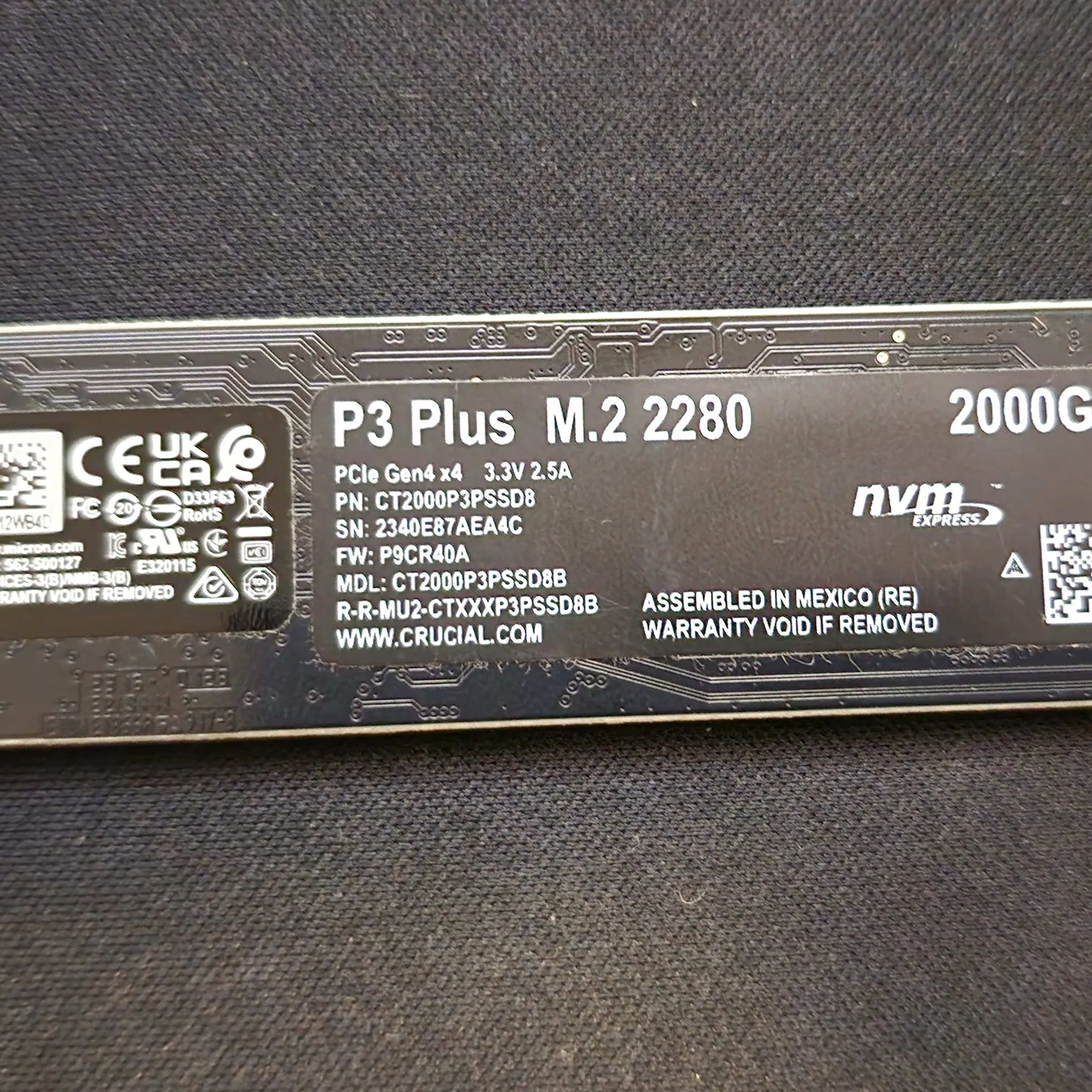 Crucial P3 Plus 2TB PCIe M.2 SSD
