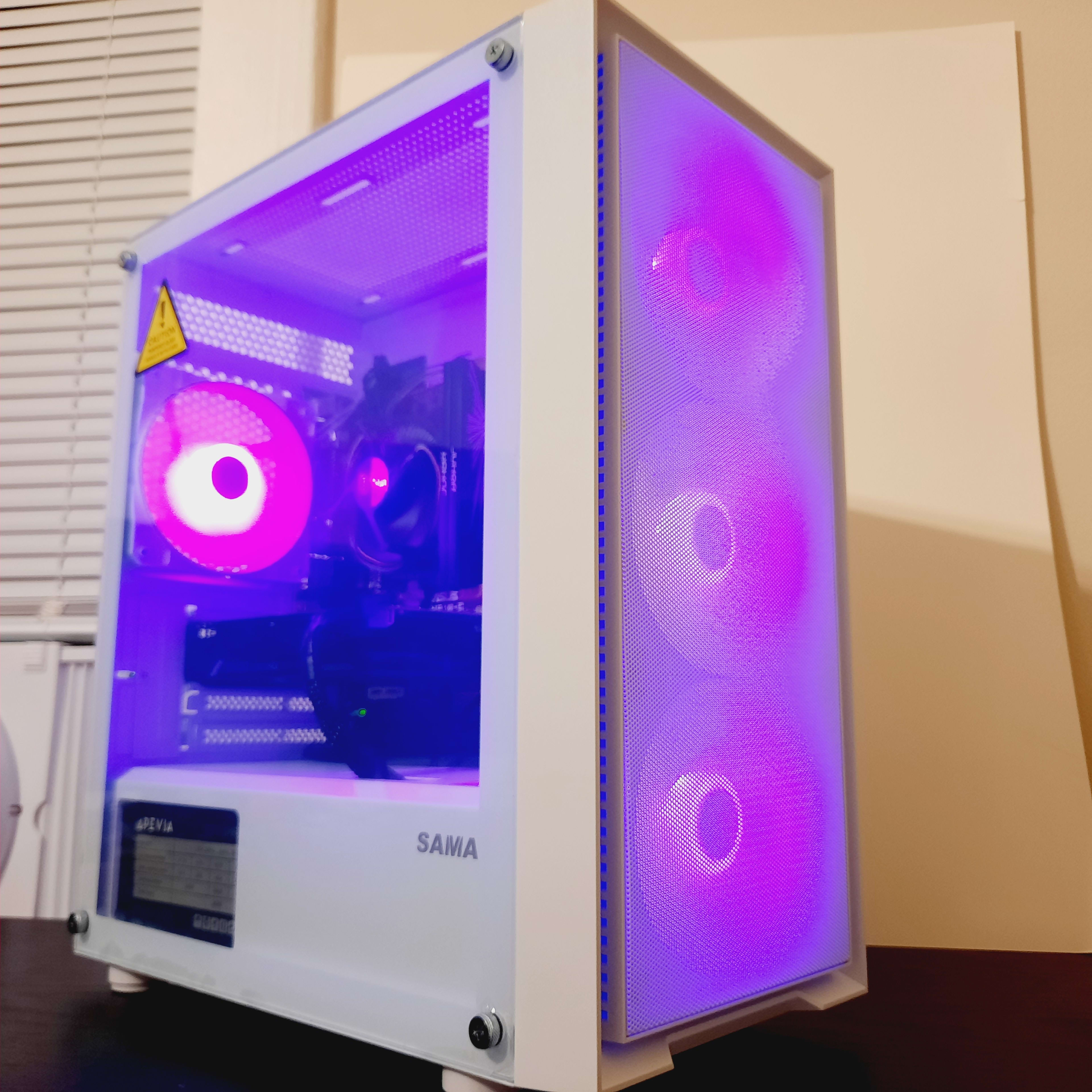 White Gaming PC - Intel Xeon E3-1241v3 16GB RAM 512GB SSD - Nvidia GTX 1060  3GB - RGB LED Fans | Jawa