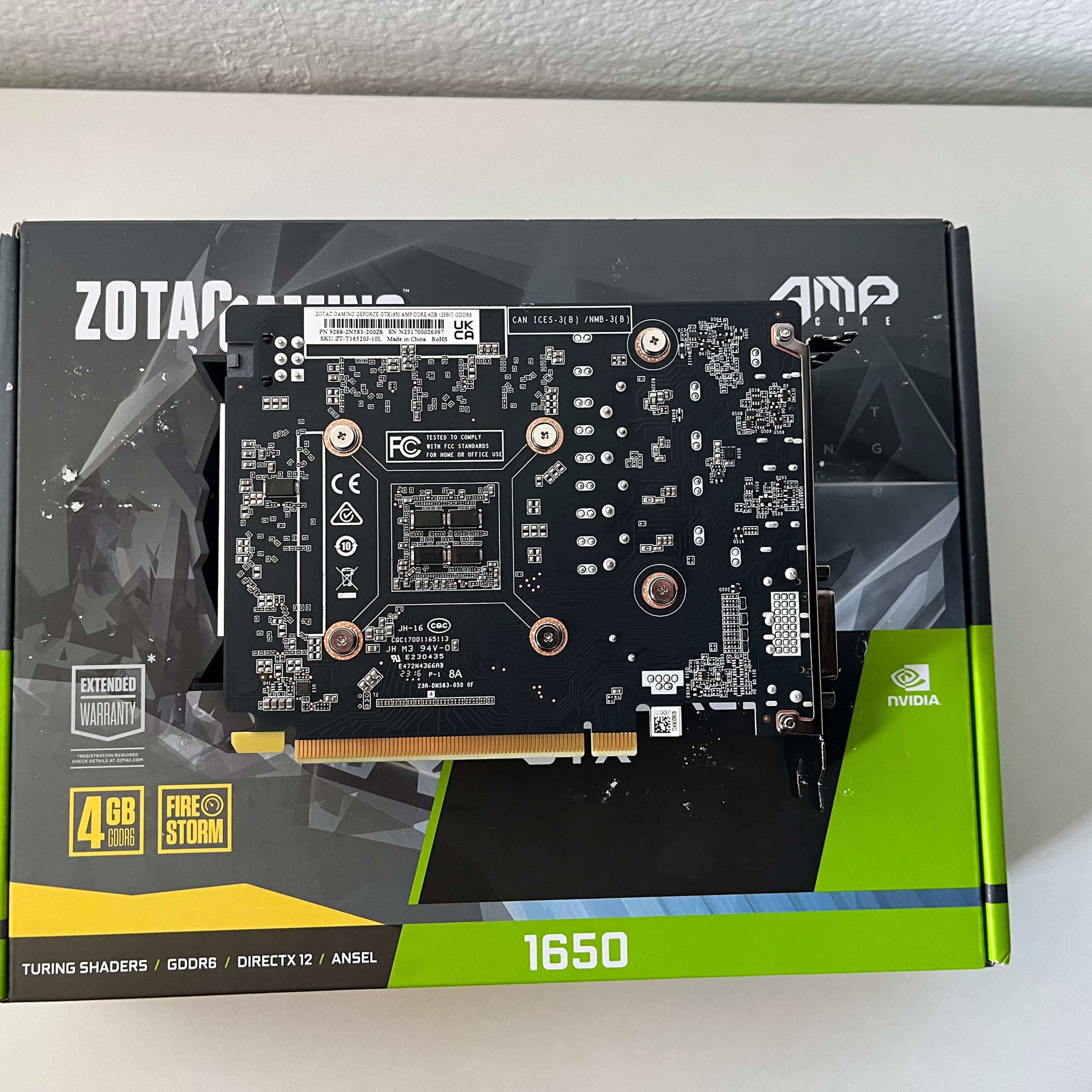 ZOTAC Gaming GeForce GTX 1650 AMP CORE 4GB