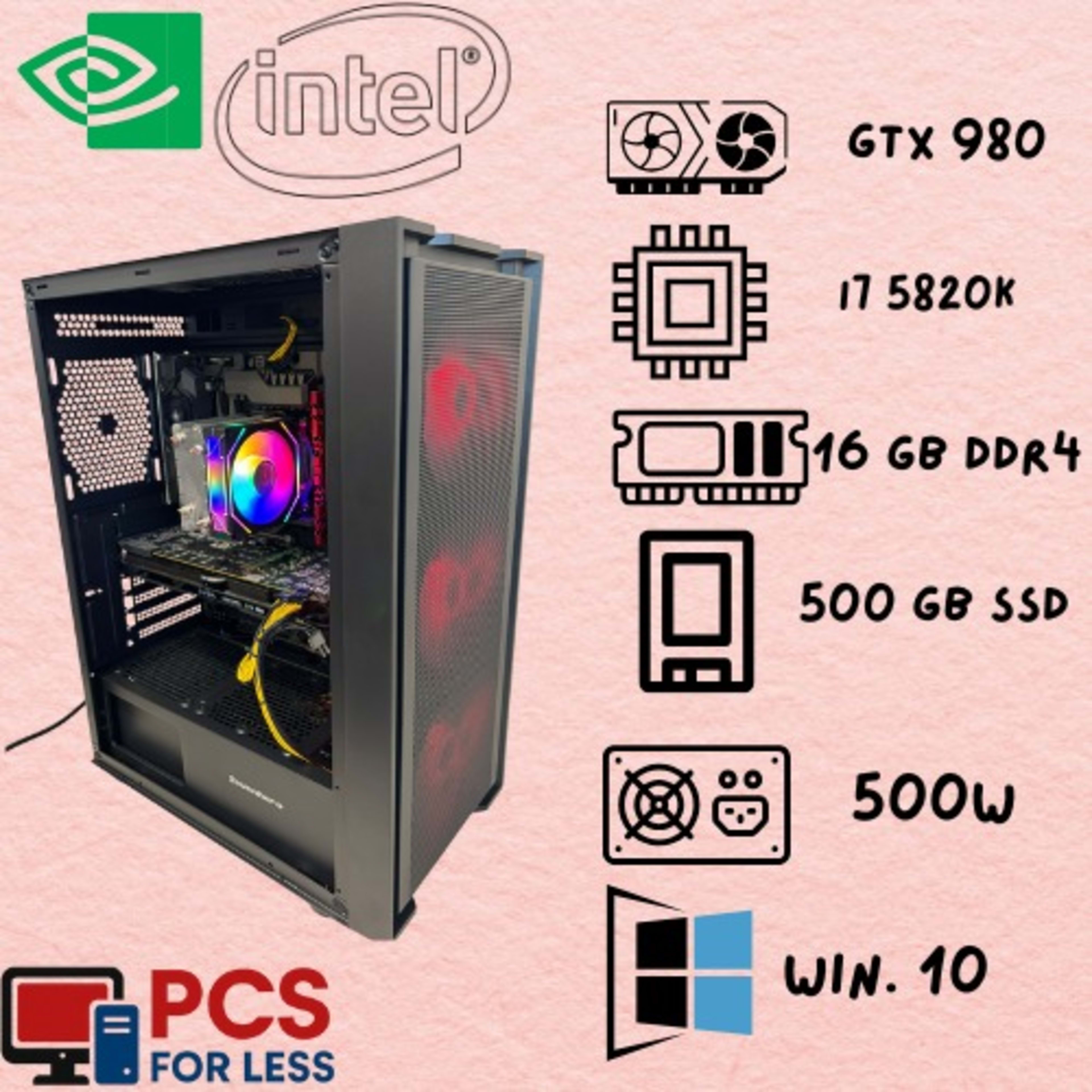 Gaming PC | i7 + GTX 980 | 16GB RAM | 500GB SSD | WIFI + BT