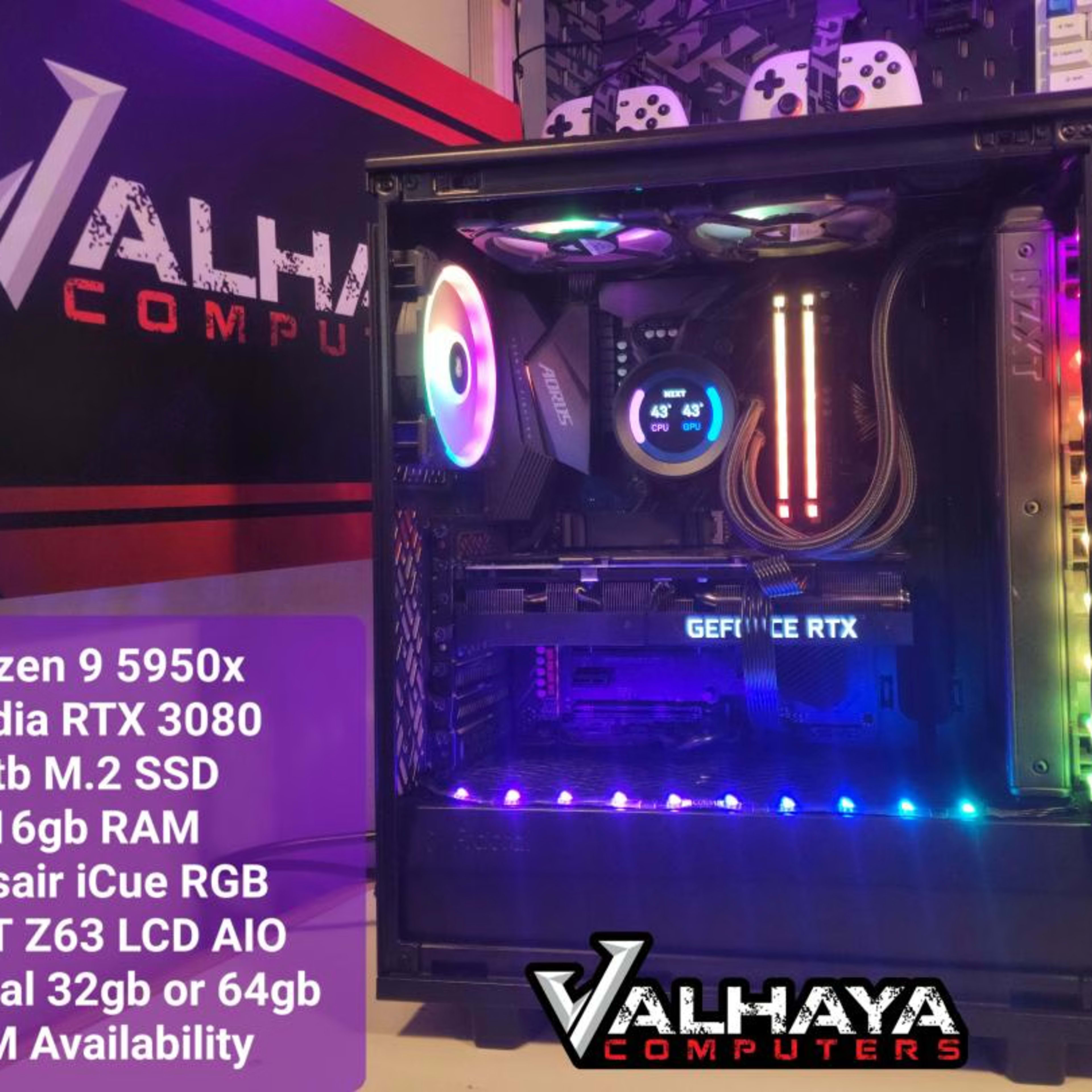 5950x | 3080 - Custom Gaming Computer / workstation by Valhaya PC RTX Ryzen 9 liquid cooled