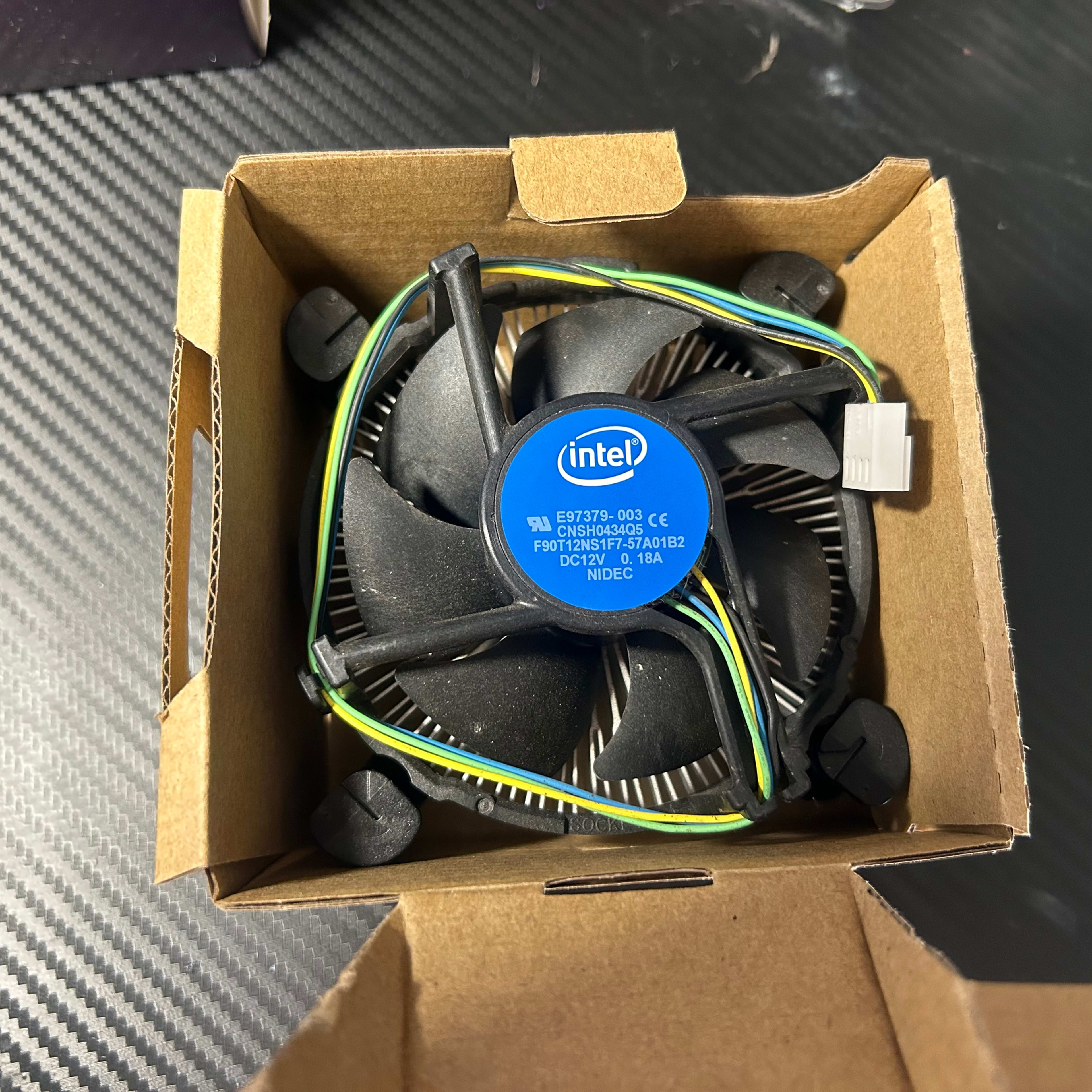 Intel Stock Cooler Fan with Intel i3-9100 Box and Manual