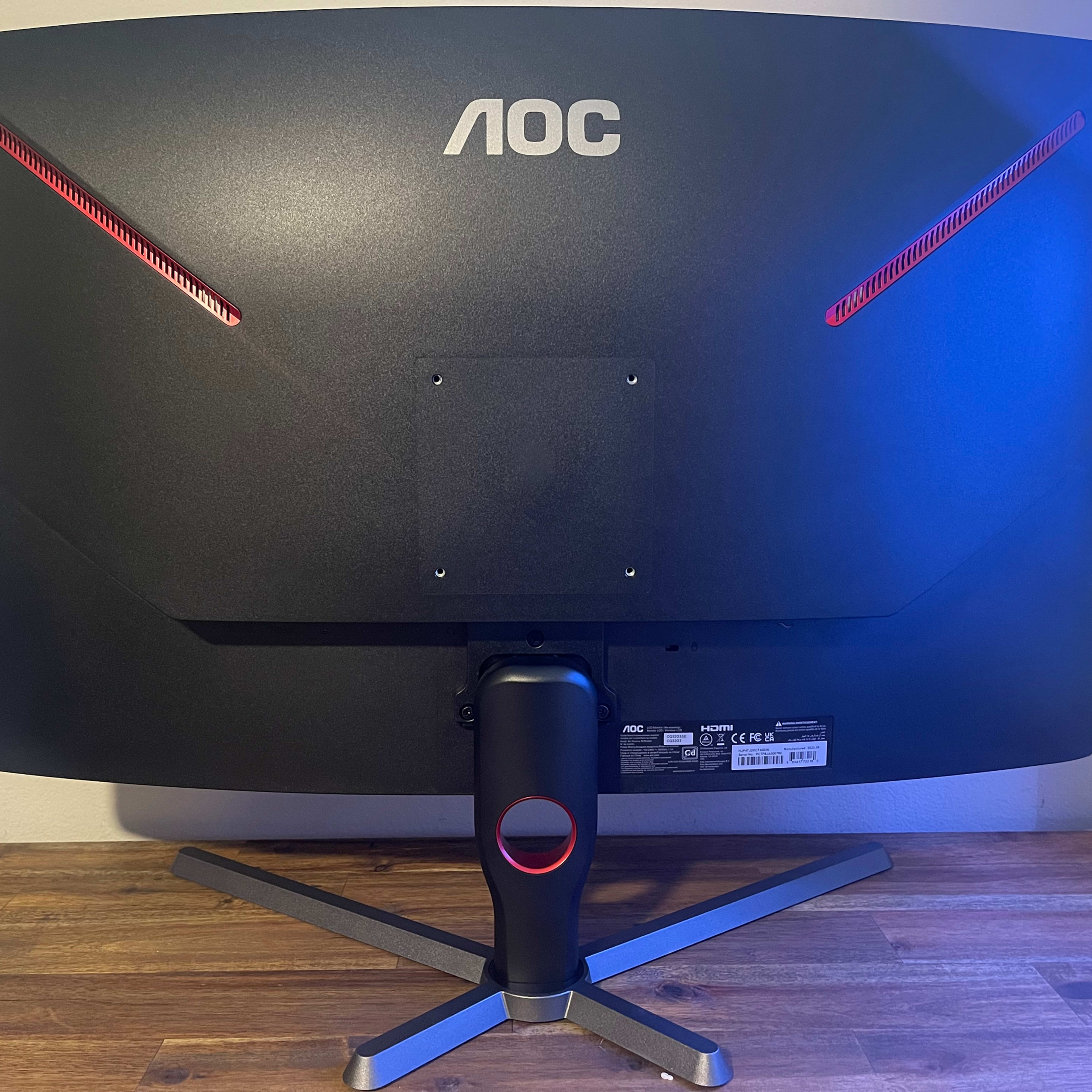 AOC - CQ32G3SE 32" 2K 165 Hz Curved FreeSync Premium Monitor - Black/Red