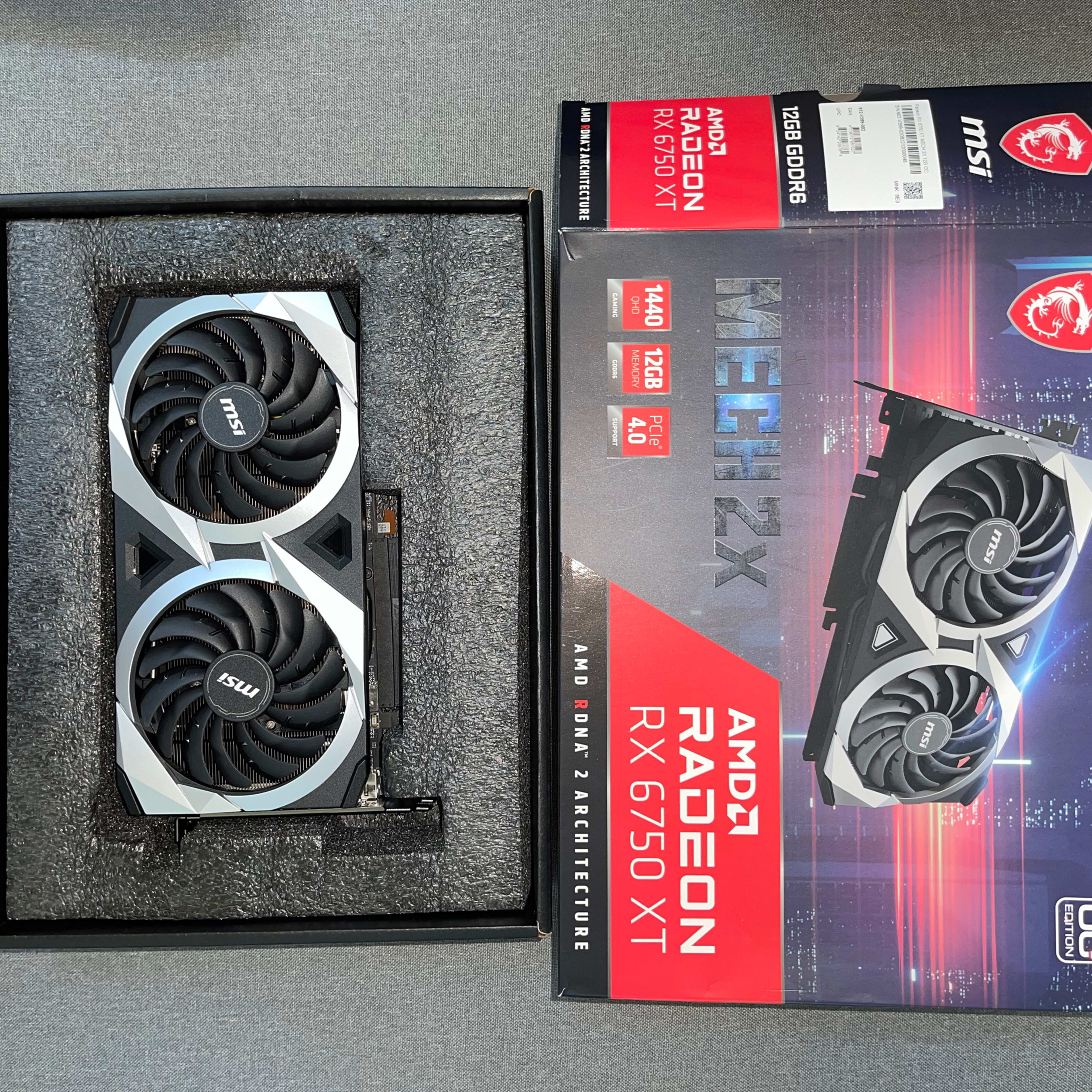 MSI AMD Radeon RX 6750 XT Mech 2X 12G OC for sale.