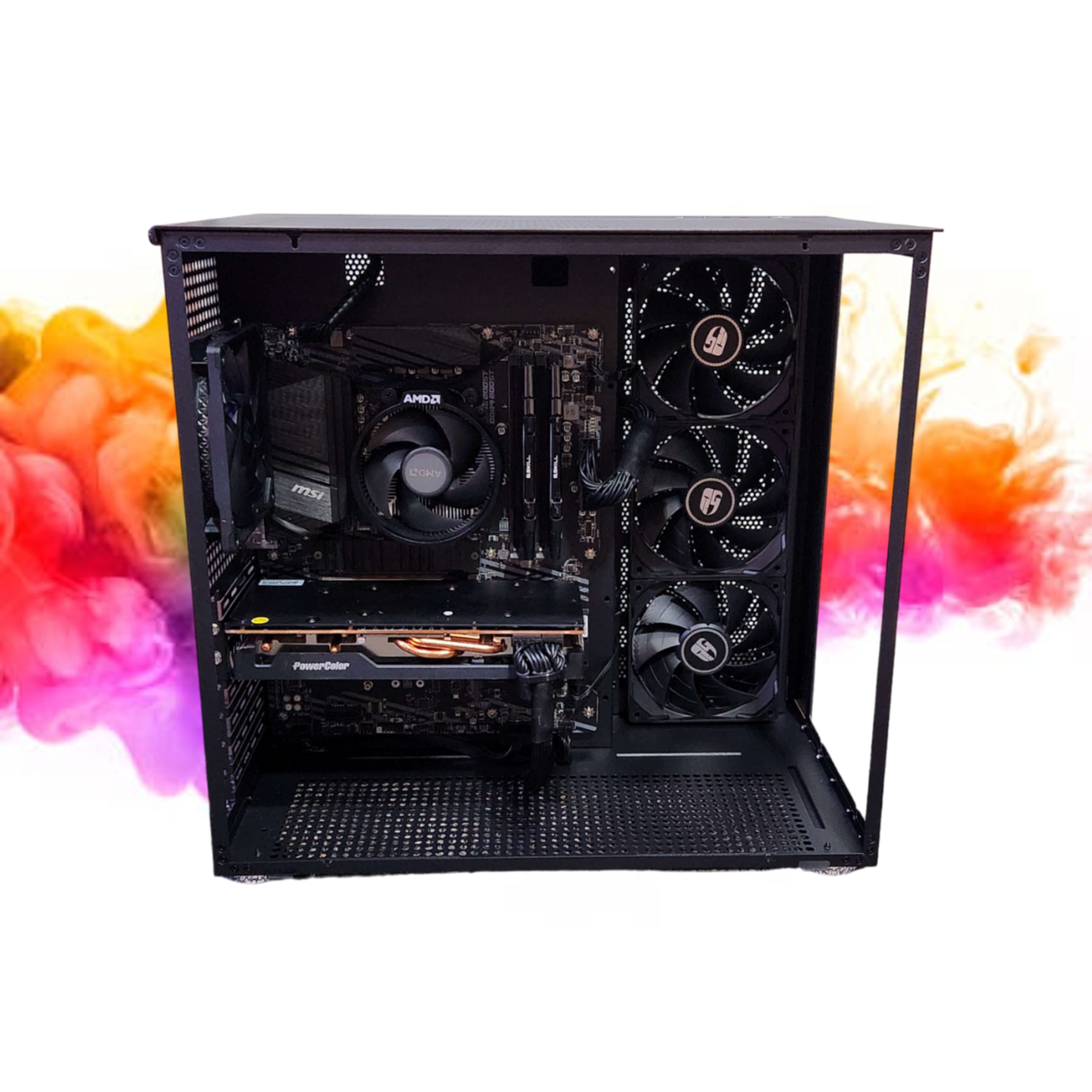 SALE: RX 6700 XT + Ryzen 5 5500 + 32GBs DDR4 RAM + 1TB SSD + 4 Fans ( No RGB Black Gaming PC )