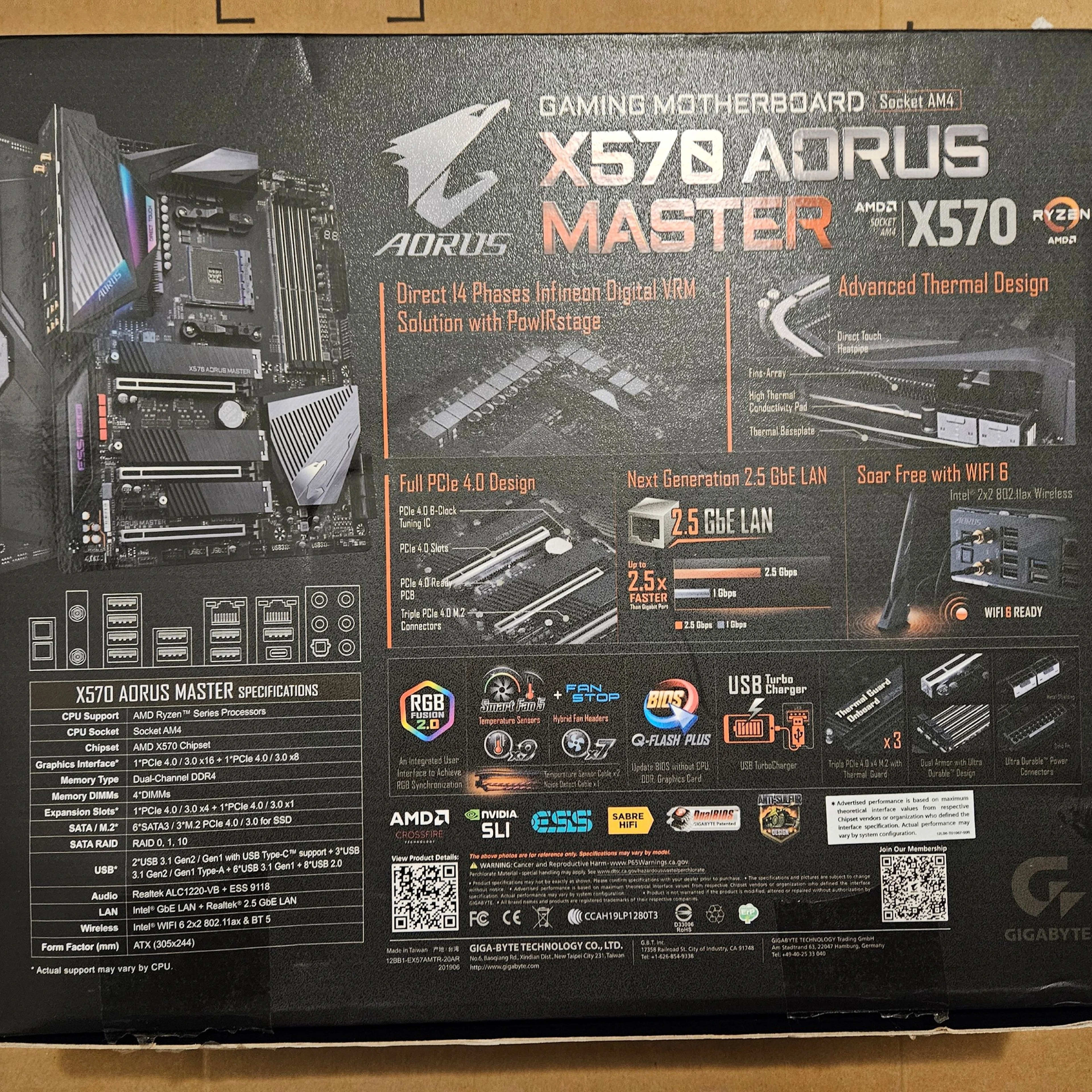 Gigabyte Aorus X570 Master - Socket AM4 - WiFi -USED