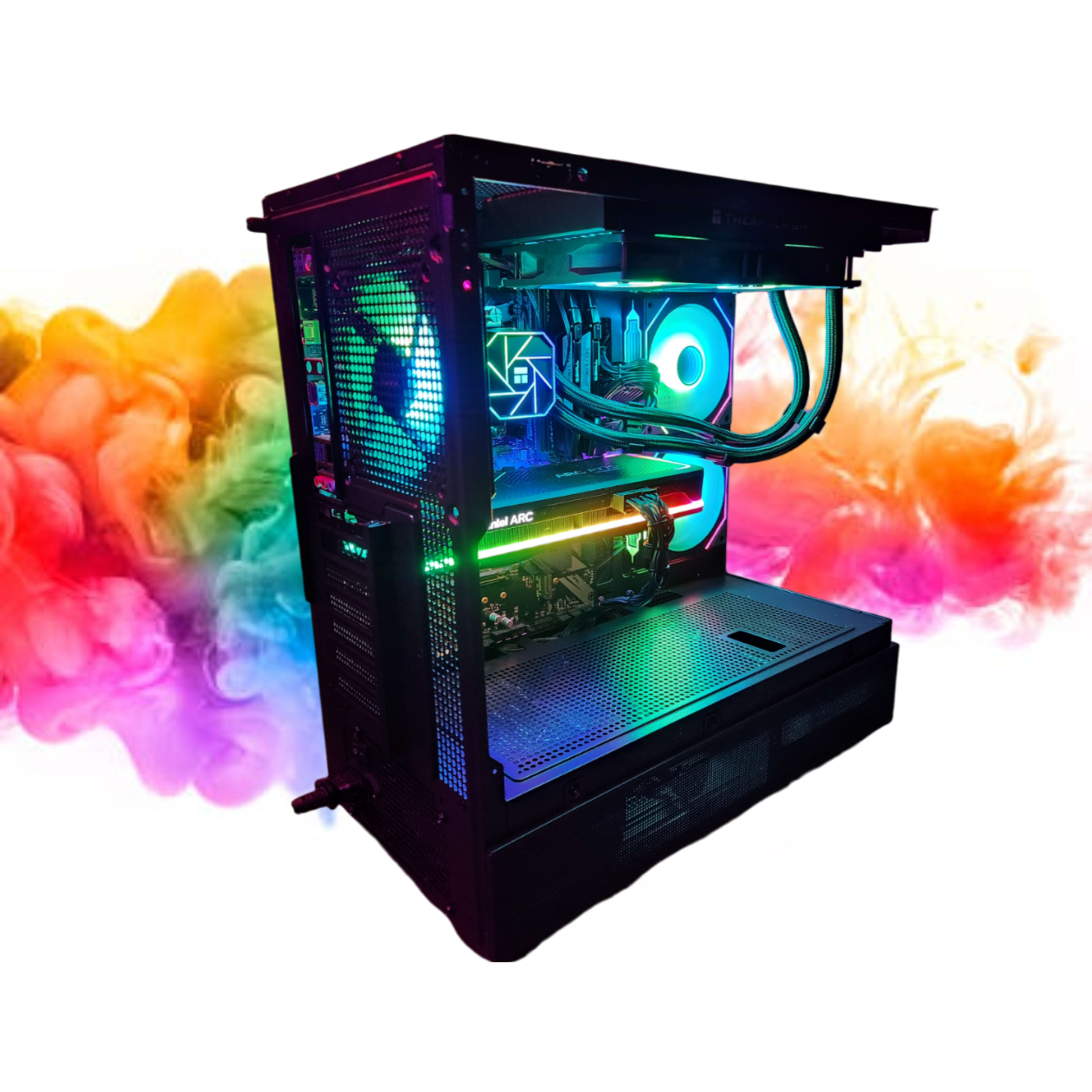 SALE: ARC a770 16GB + Ryzen 5 3600x + 32GBs DDR4 RAM + 1TB SSD + 5 RGB Fans ( Black RGB Gaming PC )