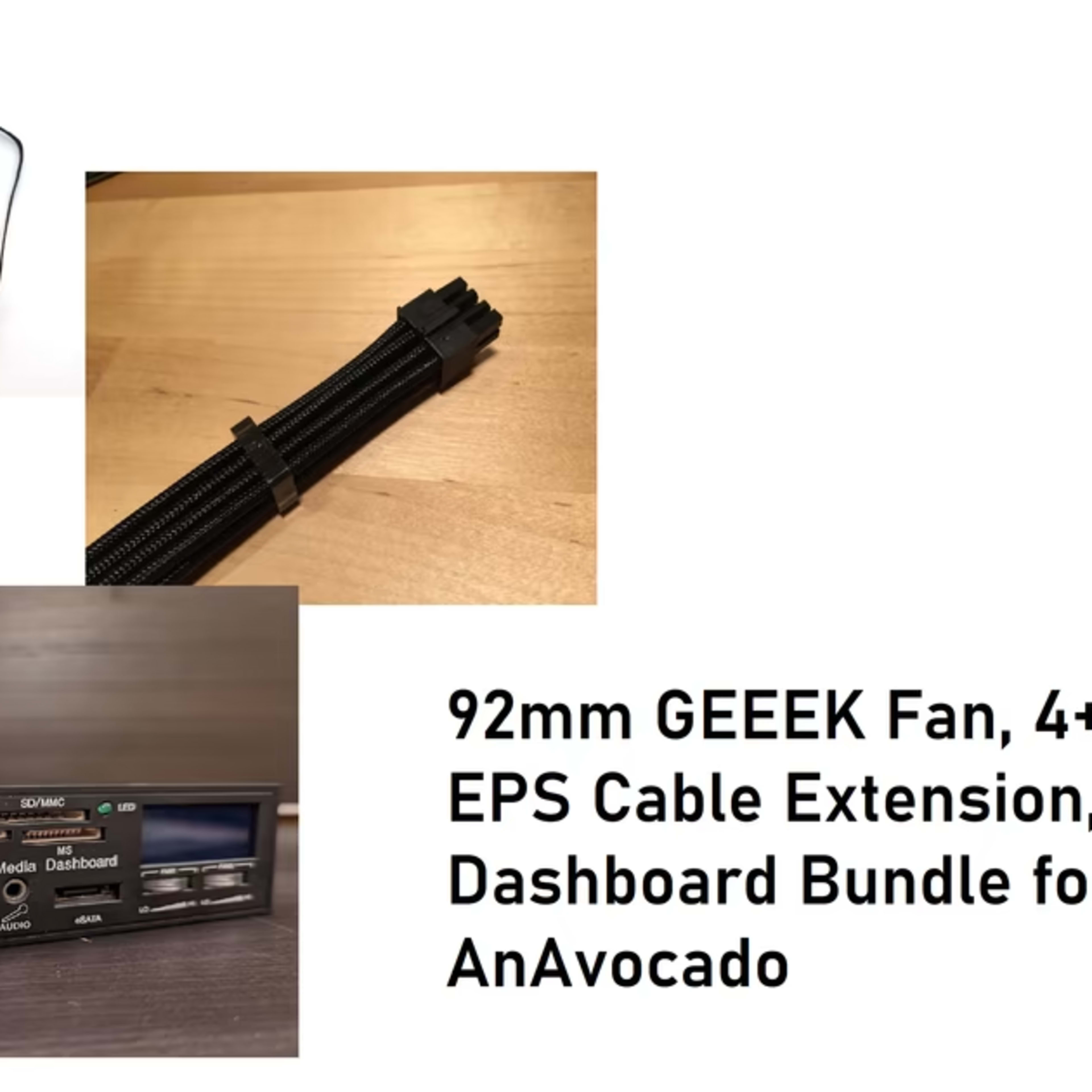 Fan, cable, dashboard bundle for AnAvocado