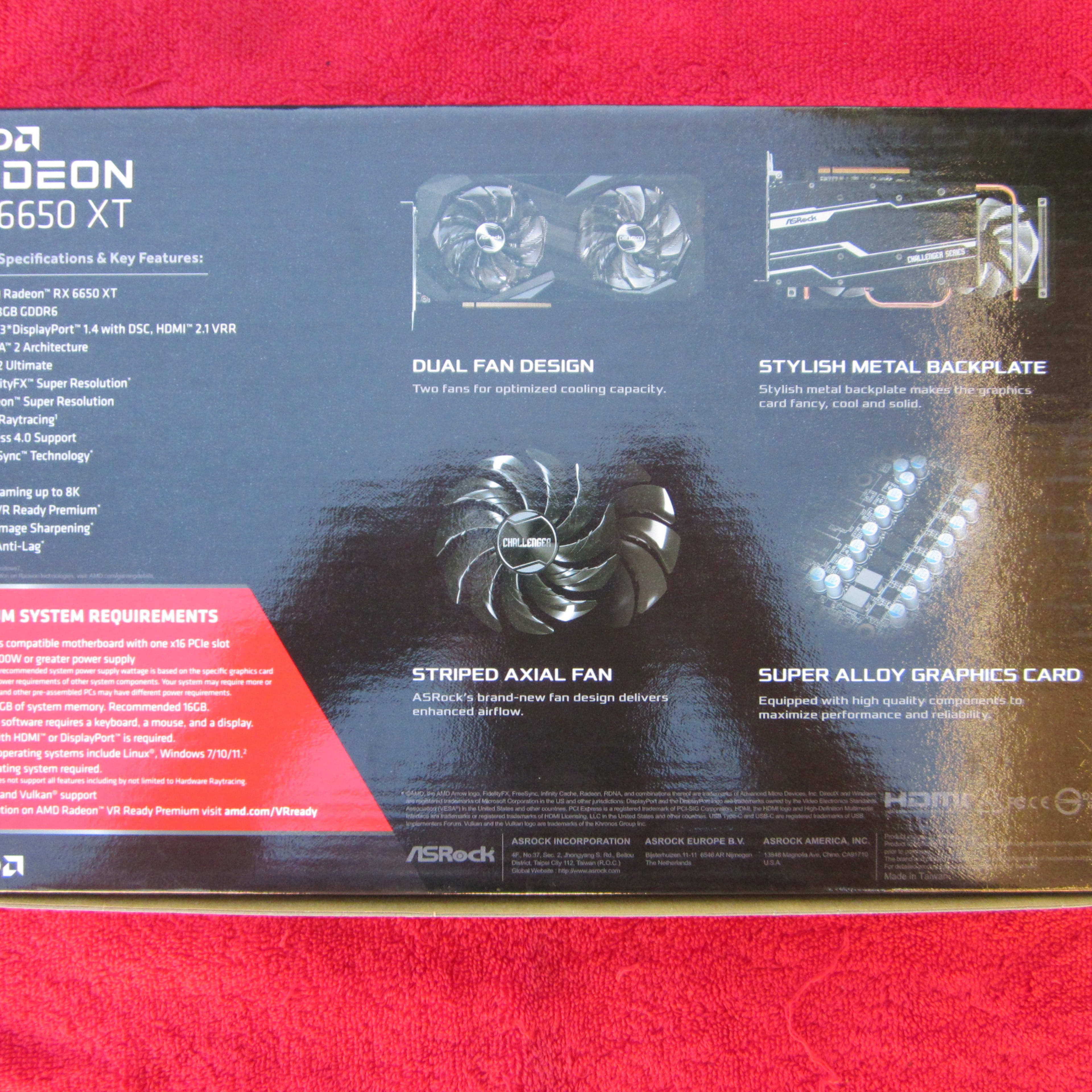 NEW! ASRock AMD Radeon RX 6650 XT GDDR6 8GB Challenger Gaming Graphics Card