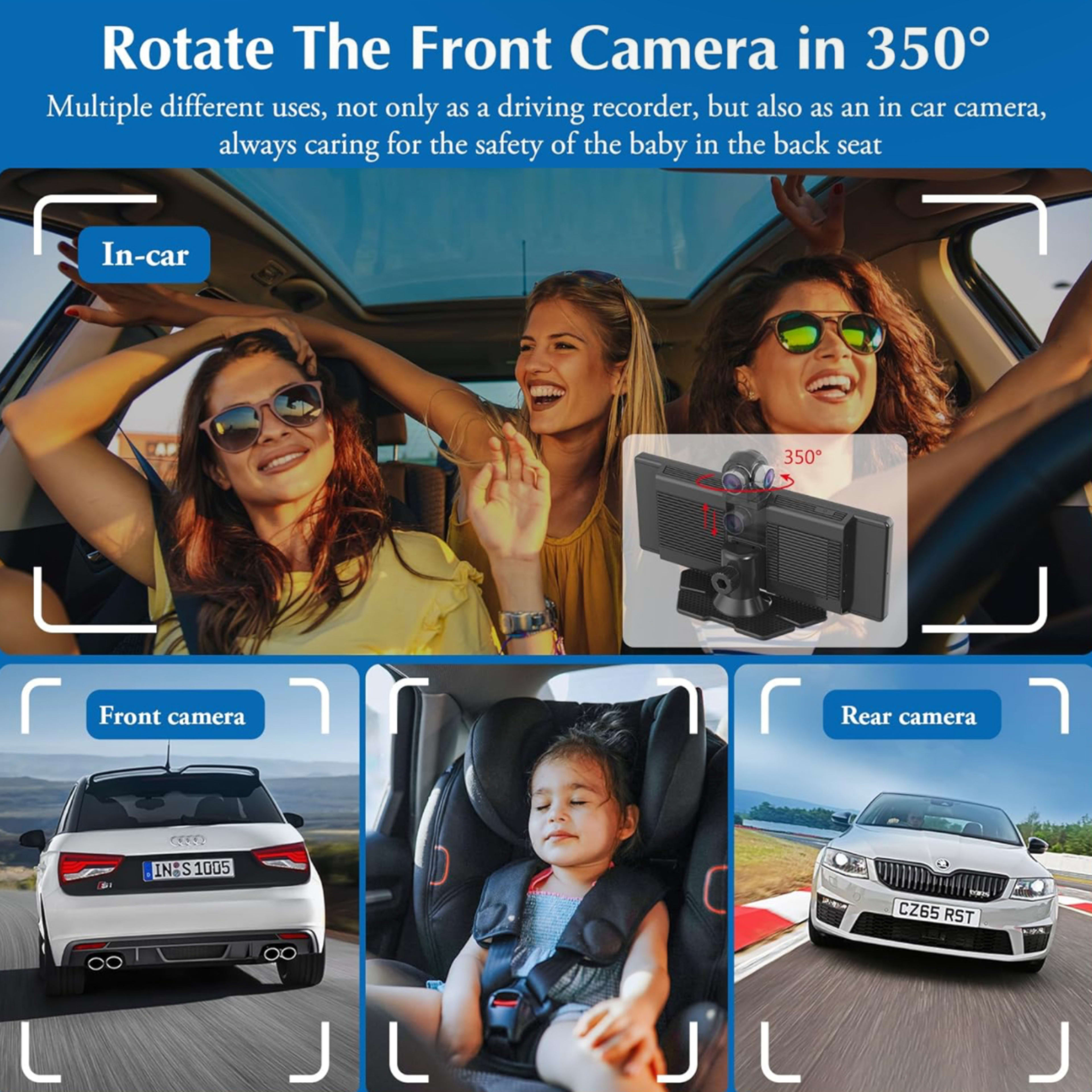 360 Dash Camera CarPlay Display  Carpuride W903 Portable Car