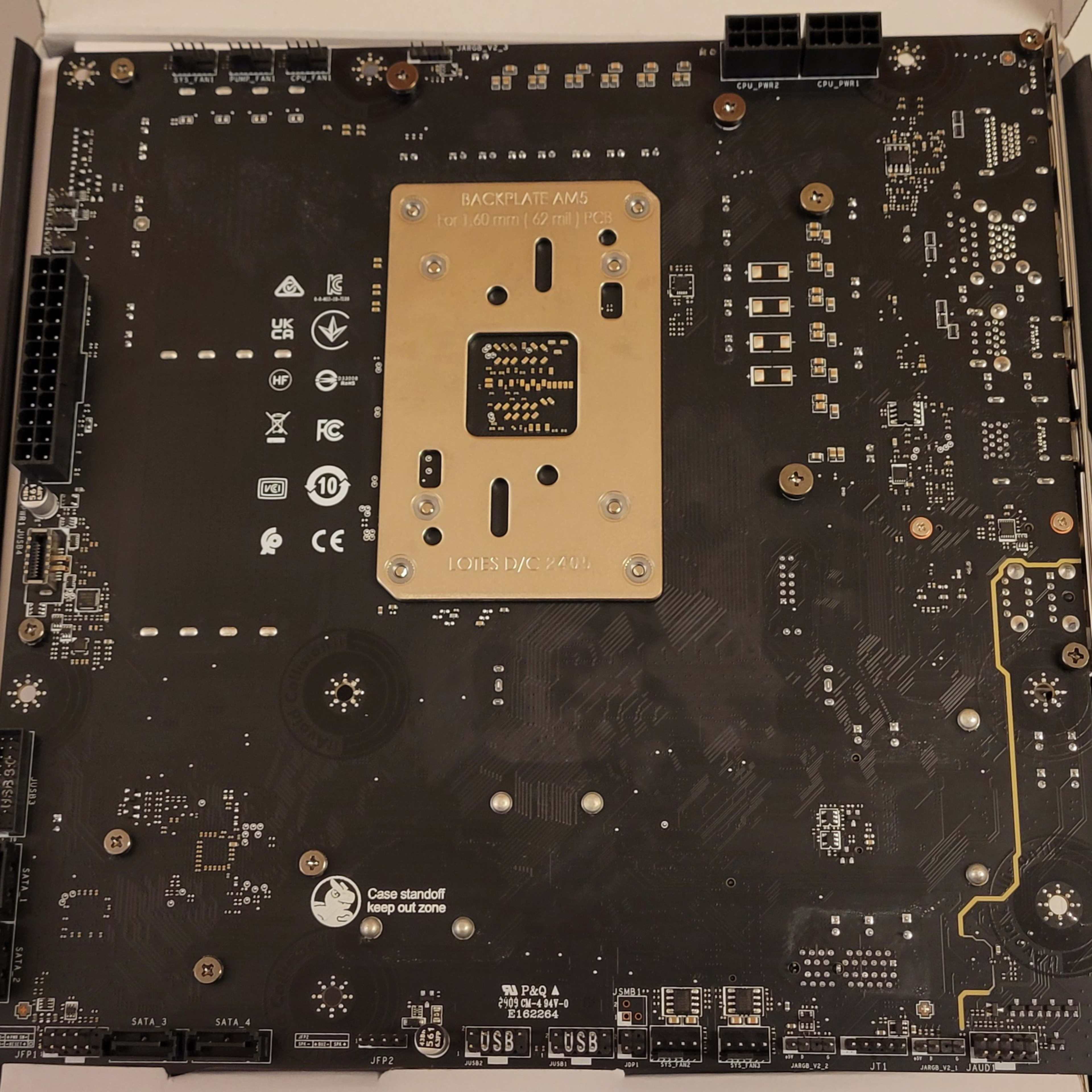 MSI B650M Project Zero mATX Motherboard, AM5 Socket, Back MSI B650M Project Zero mATX Motherboard, AM5 Socket, Back