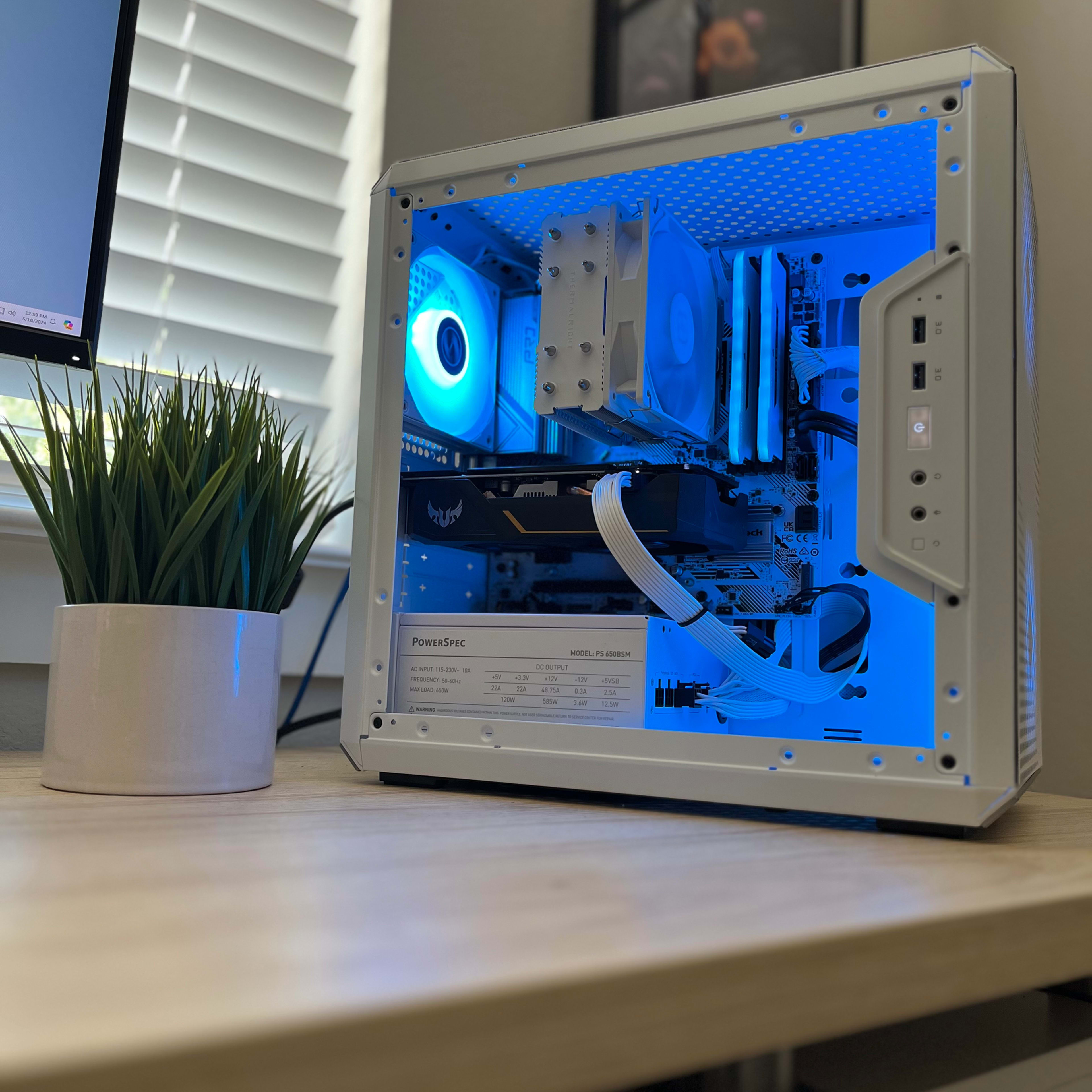 CUSTOM WHITE GAMING PC | RYZEN 5 5500 | GTX 1660 TI | RAM DDR4 16GB | 1T SSD | WIN 11 PRO