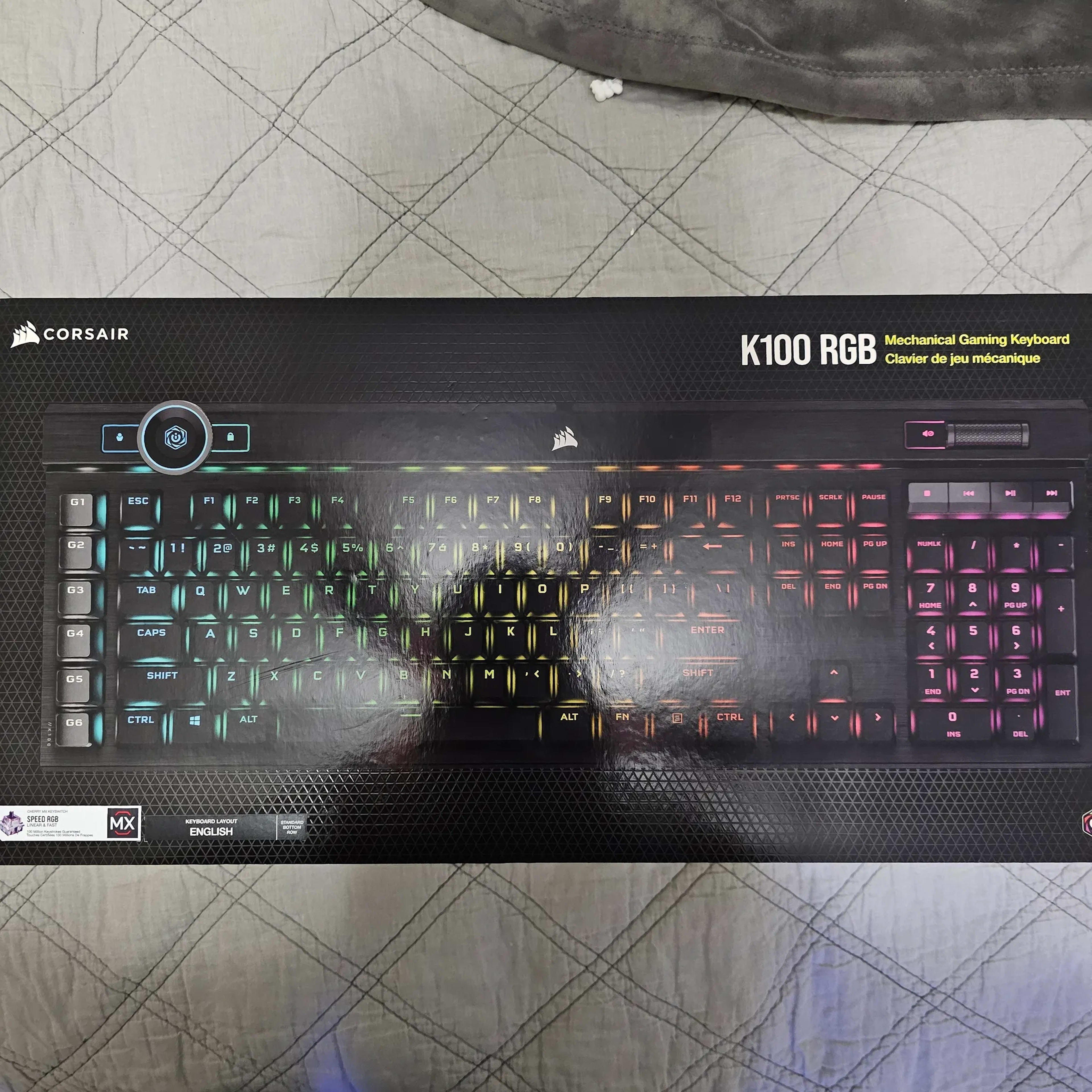 Corsair K100 RGB Mechanical Keyboard and RGB Full size mouse pad.