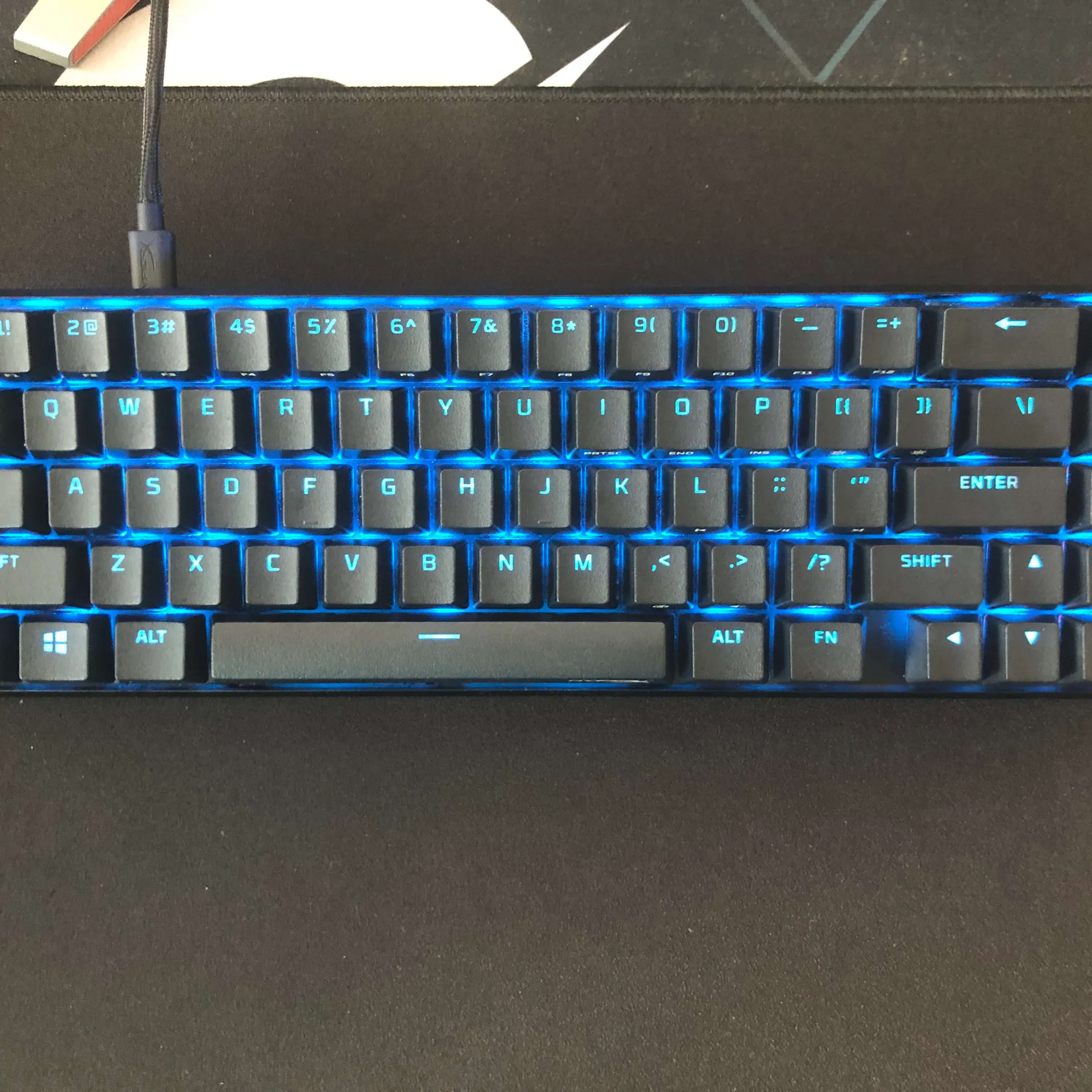 HyperX 65% Mechanical Keyboard W/ Linear Red Switches (Left Shift Stabilizer Popped Off)