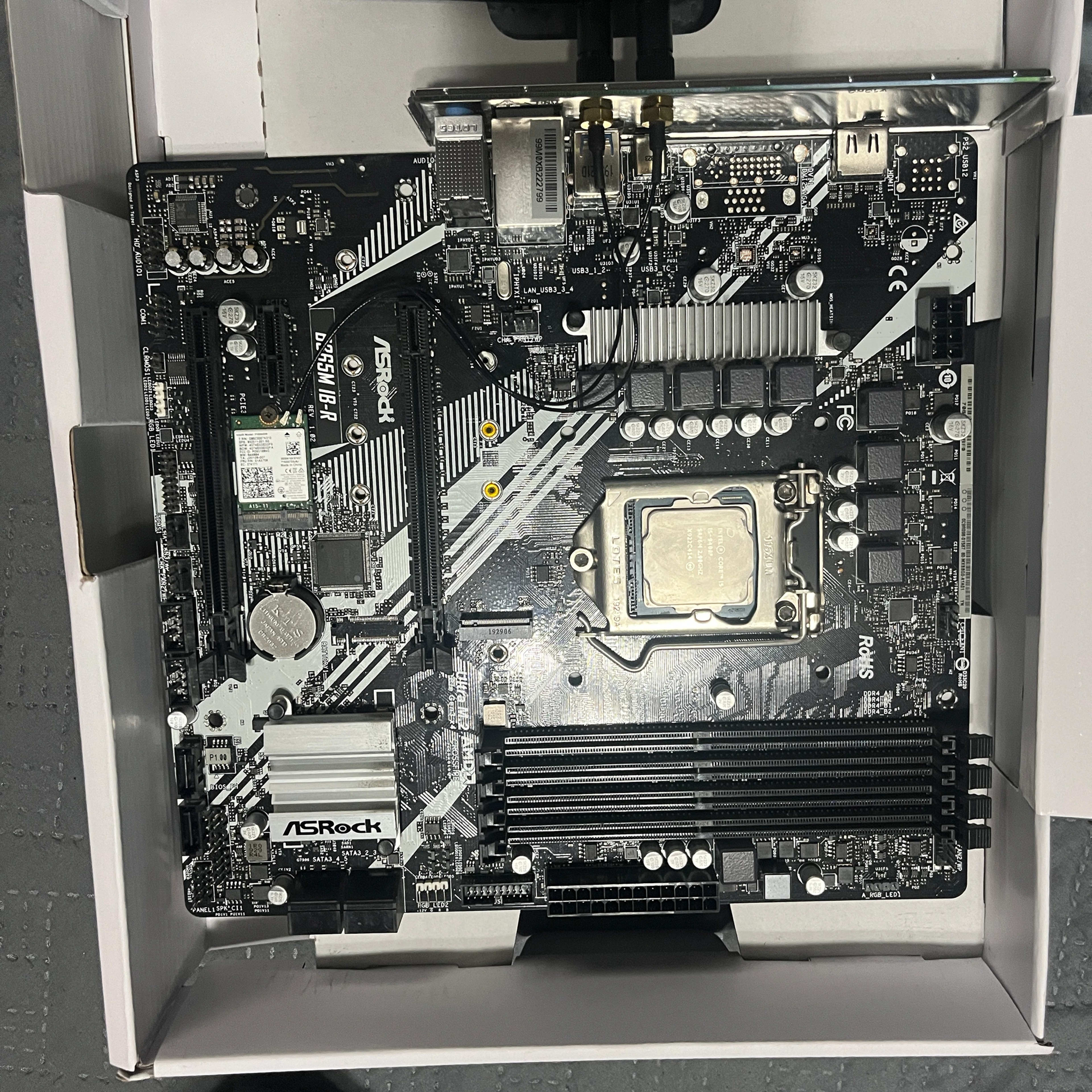 ASRock B365M IB-R Motherboard with Intel i5 9400F 2.9 Ghz CPU and 64 GB of DDR4 2666 Crucial Ram