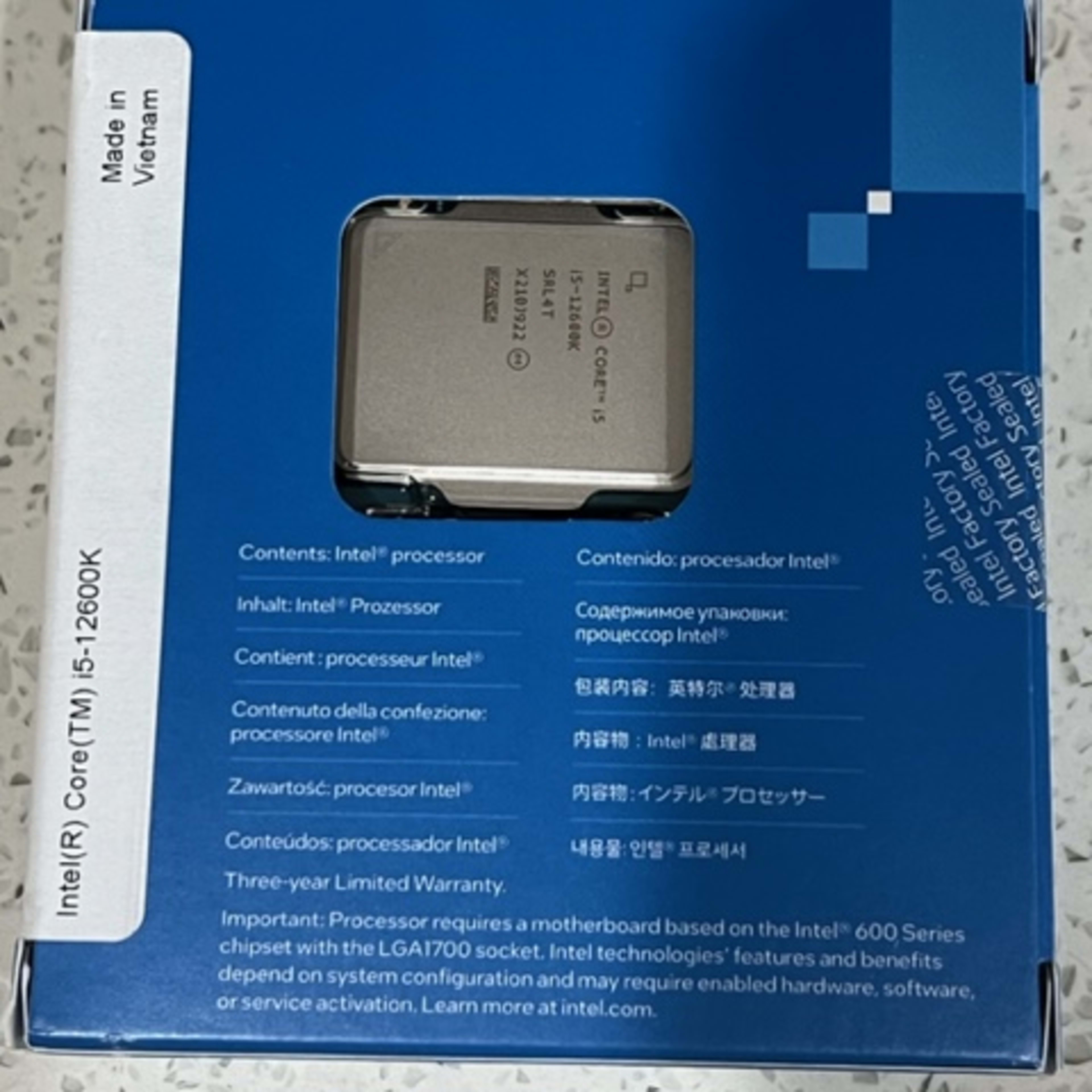 Product  Intel Core i5 12600K / 3.7 GHz processor - Box (without