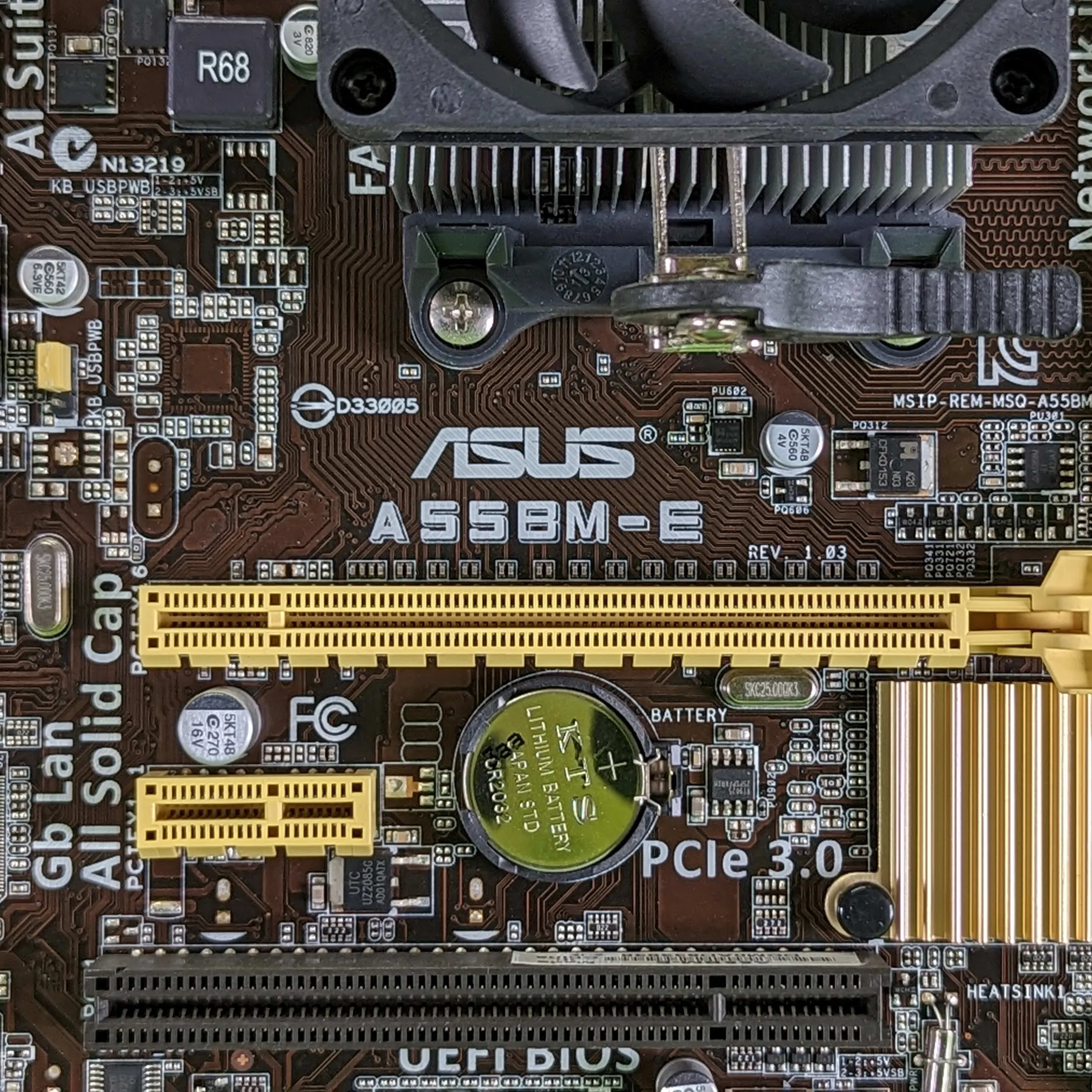 A8-5600K + Asus A55BM-E Motherboard + CPU Cooler + IO shield Combo