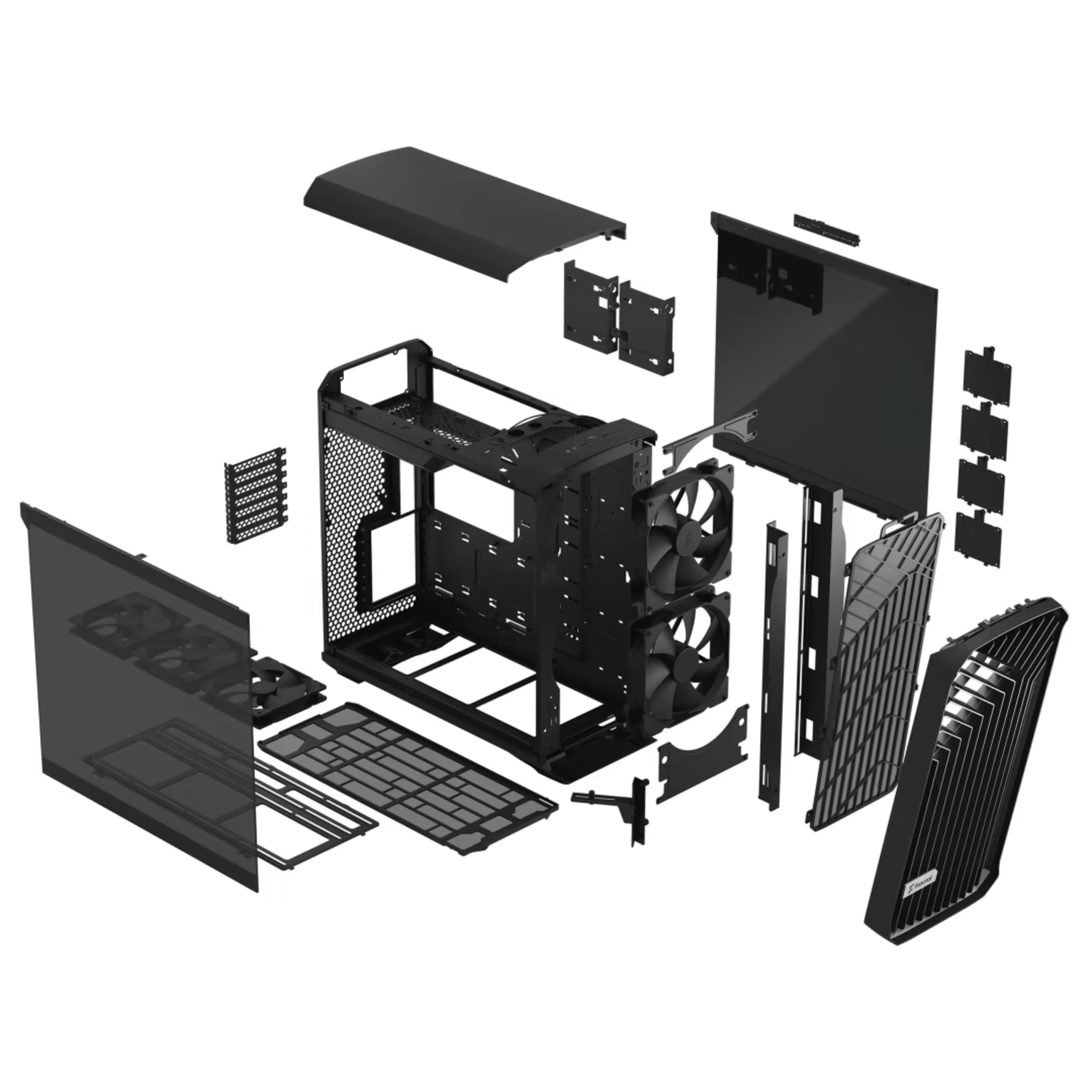 Fractal Design Torrent Black E-ATX Dark Tempered Glass Window High-Airflow Mid Tower Computer Case