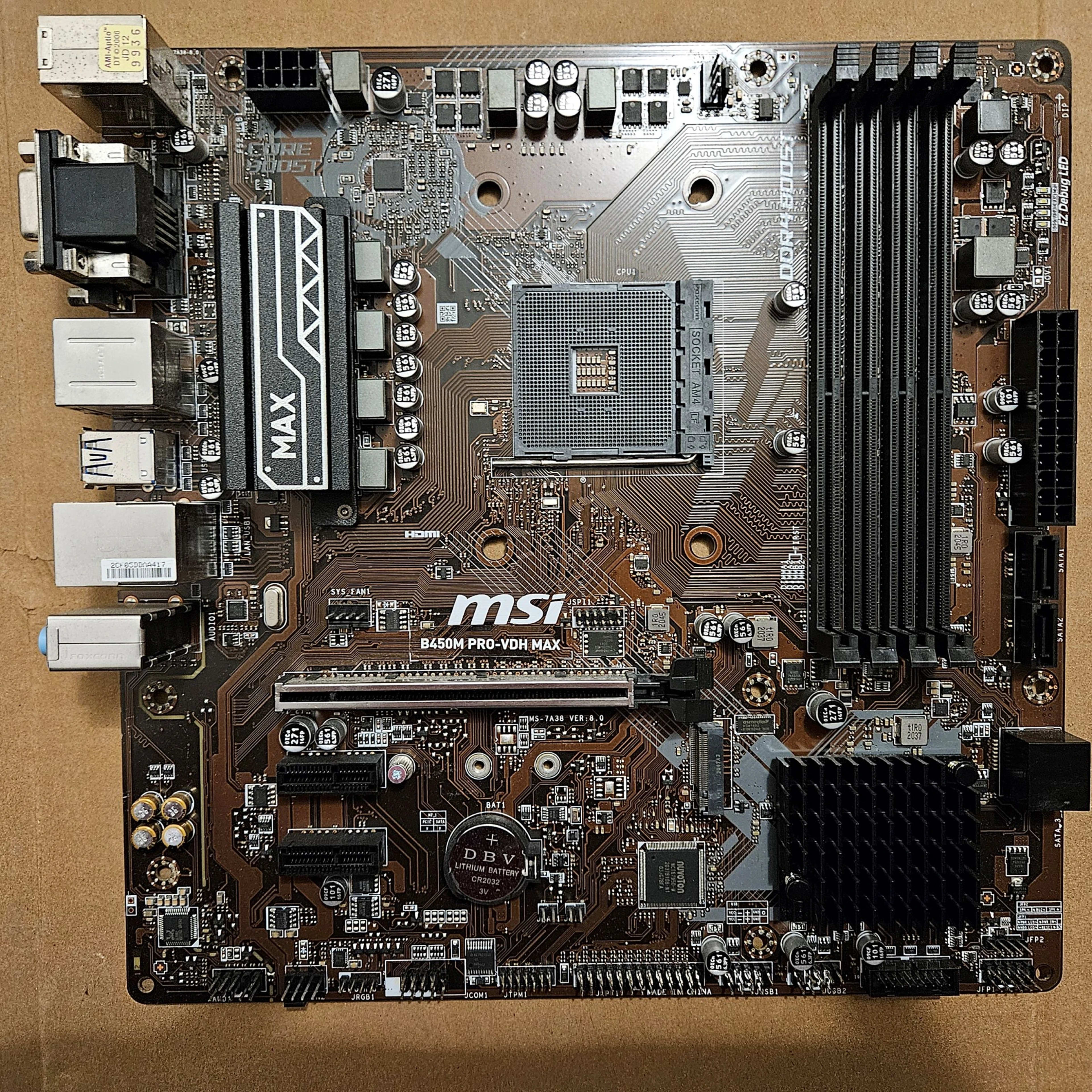 MSI B450M PRO-VDH MAX - Socket AM4 - USED