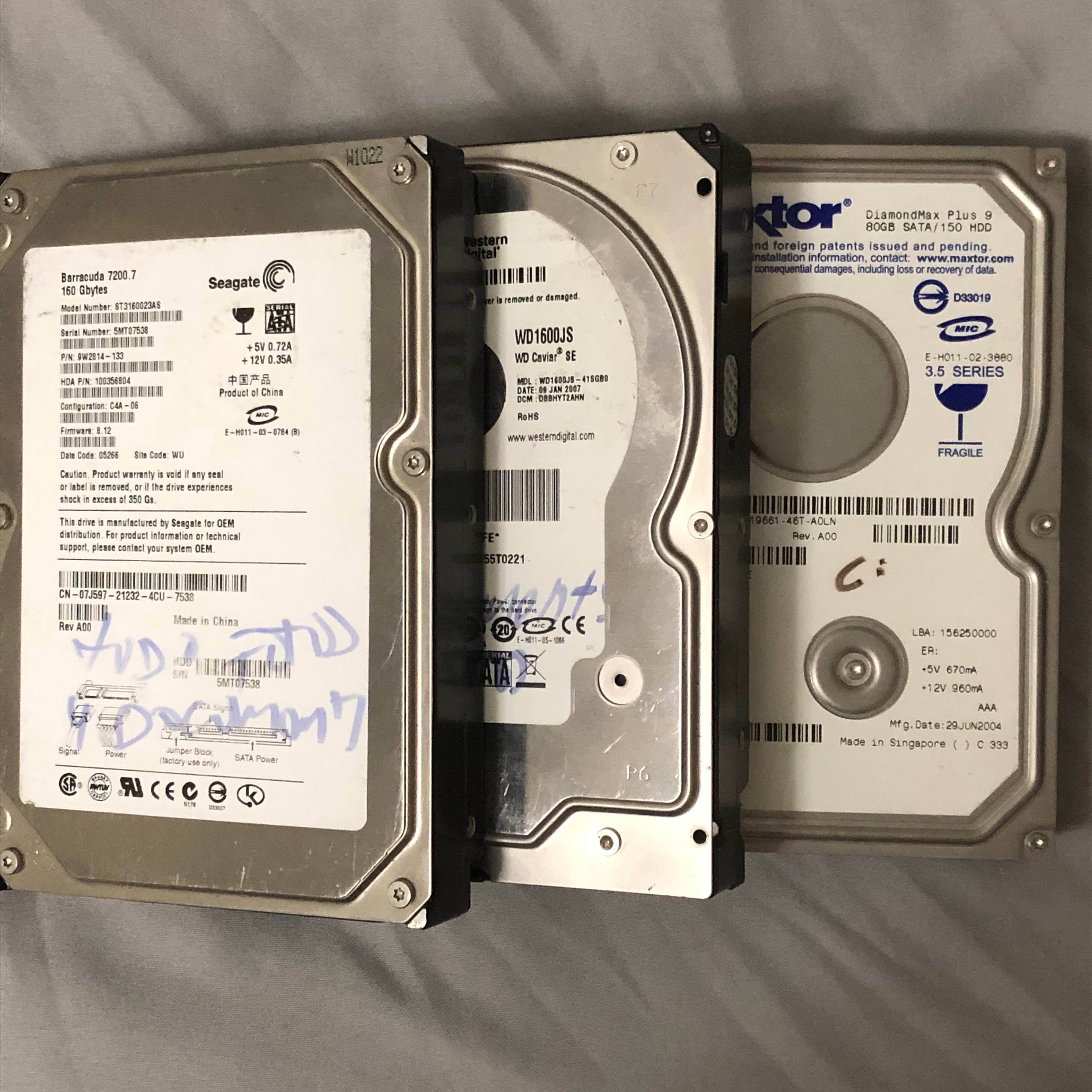 (LOT 3) 160GBx2 + 80GB SATA HDD