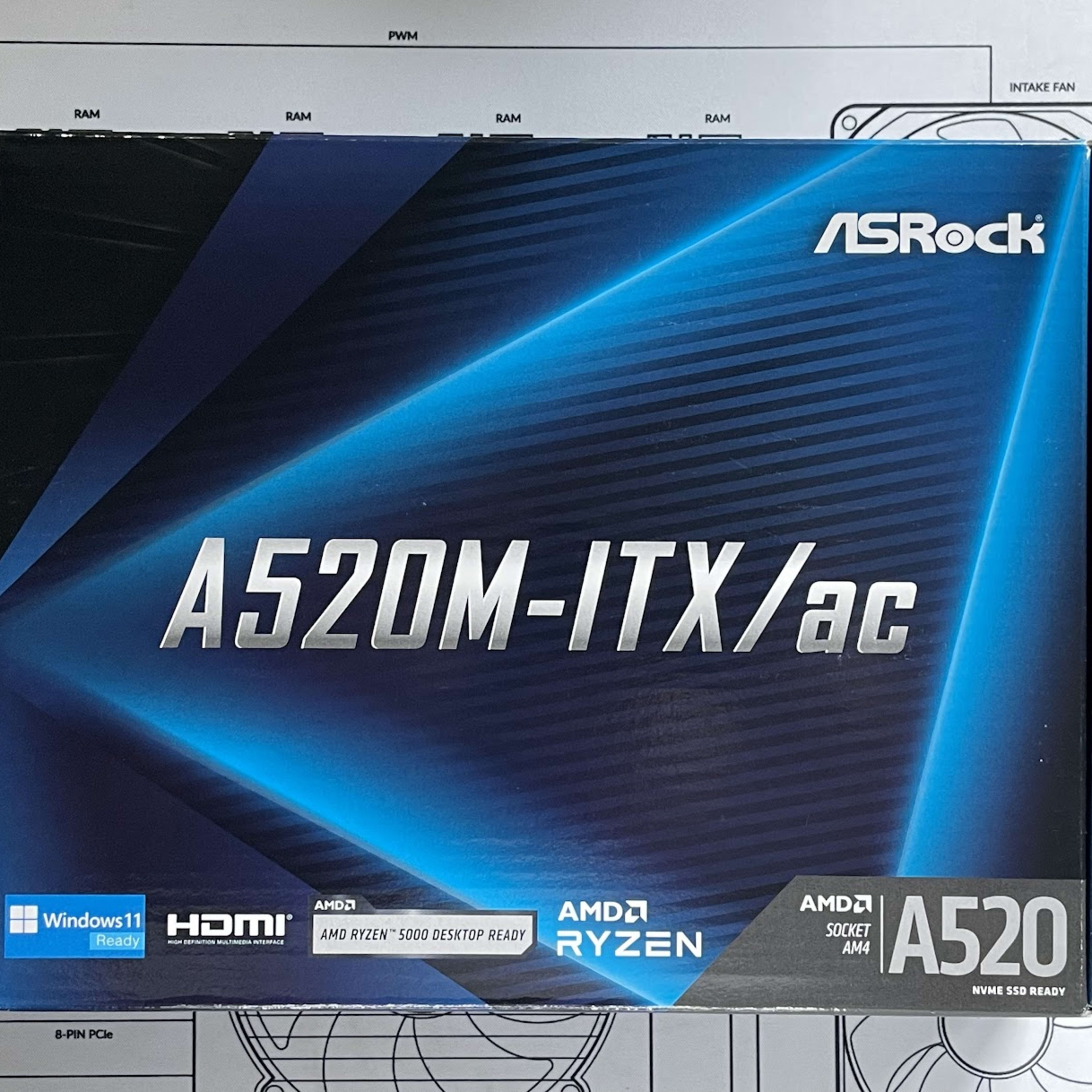 BNIB ASRock A520M-ITX/AC Mini-ITX computer motherboard AMD AM4