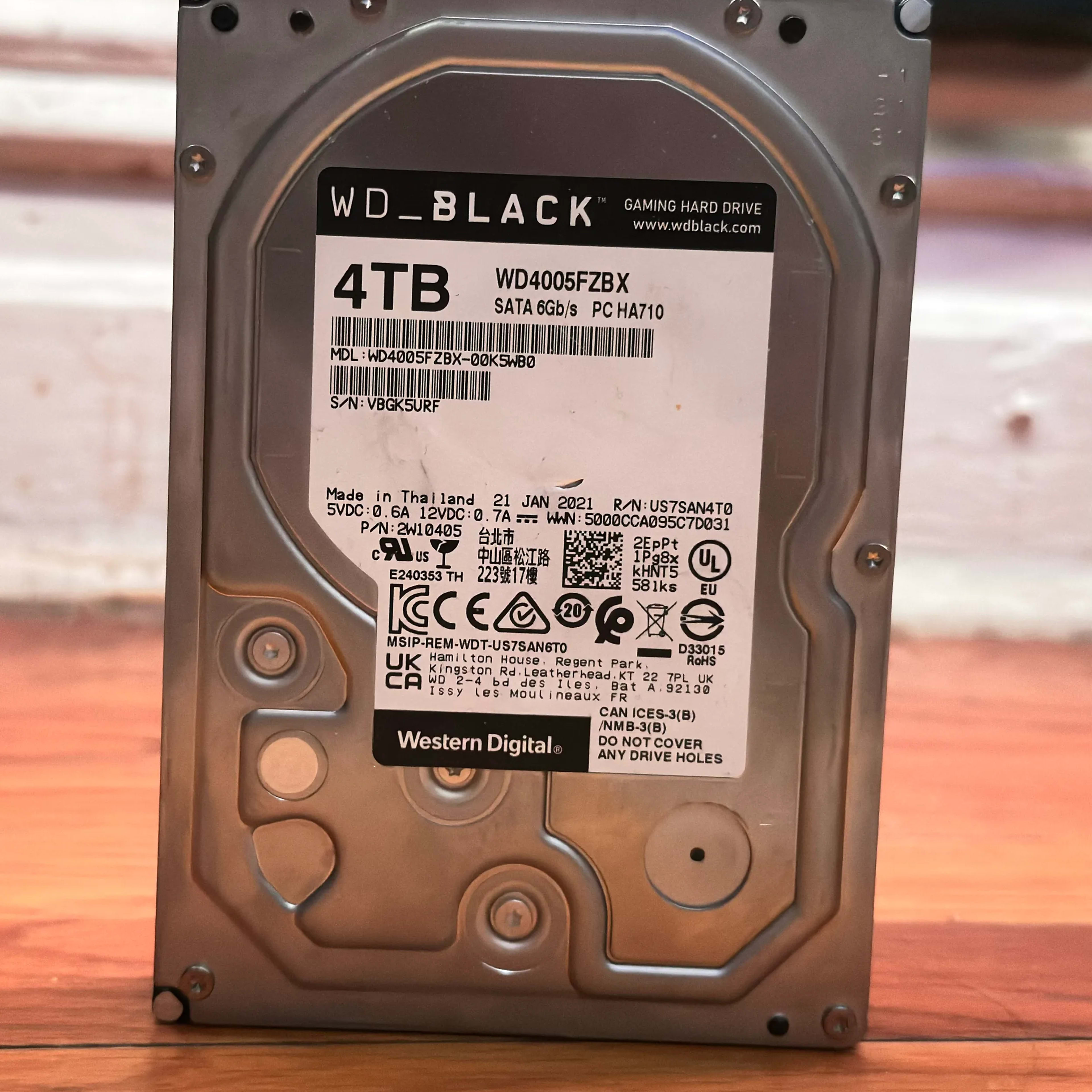 WD Black 4TB 7200RPM 3.5in HD - USED