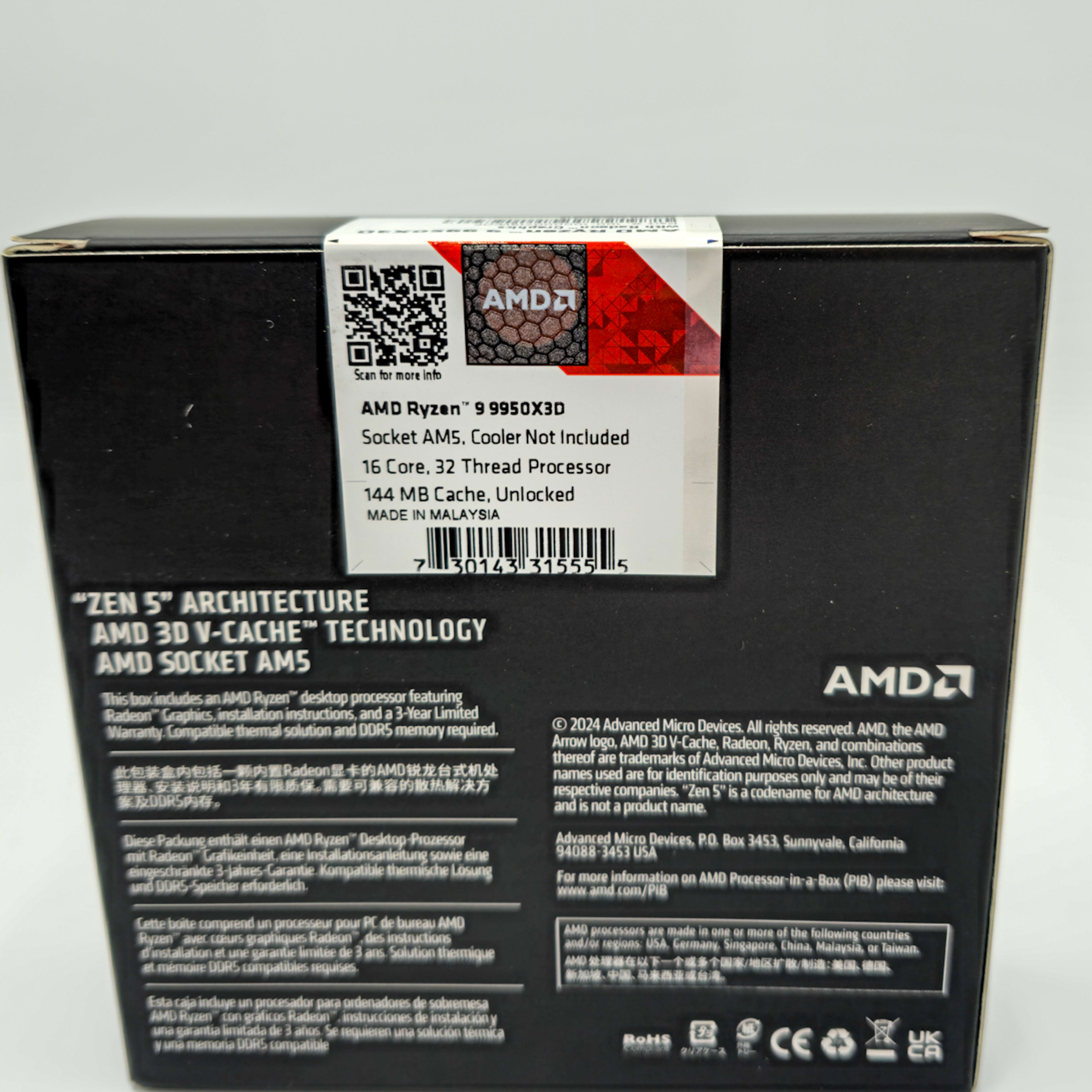 AMD Ryzen 9 9950X3D - Ryzen 16-Core 4.3 GHz Processor AMD Ryzen 9 9950X3D - Ryzen 16-Core 4.3 GHz Processor