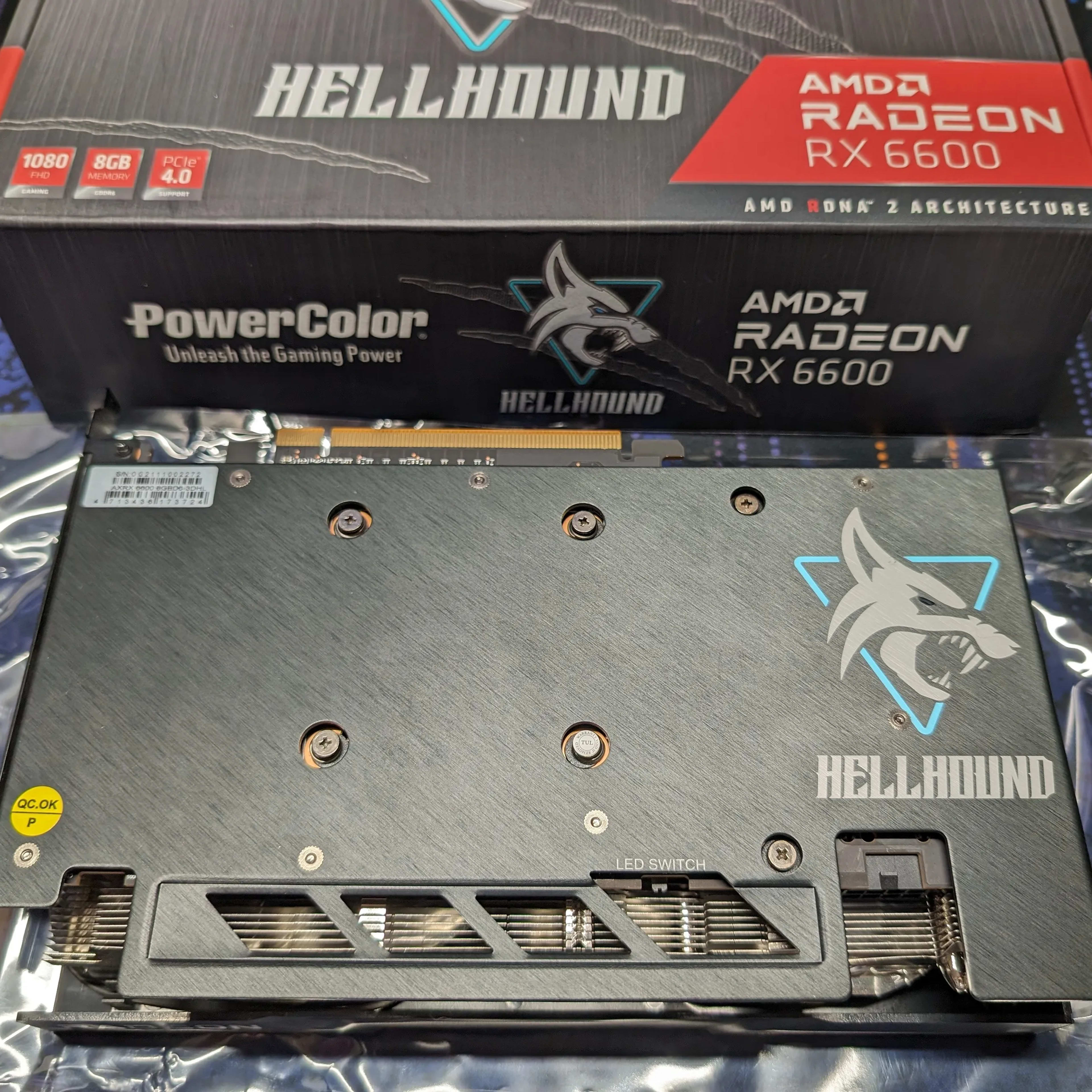 PowerColor Hellhound Radeon RX 6600 8GB GDDR6 Graphics Card - Used, Good Condition