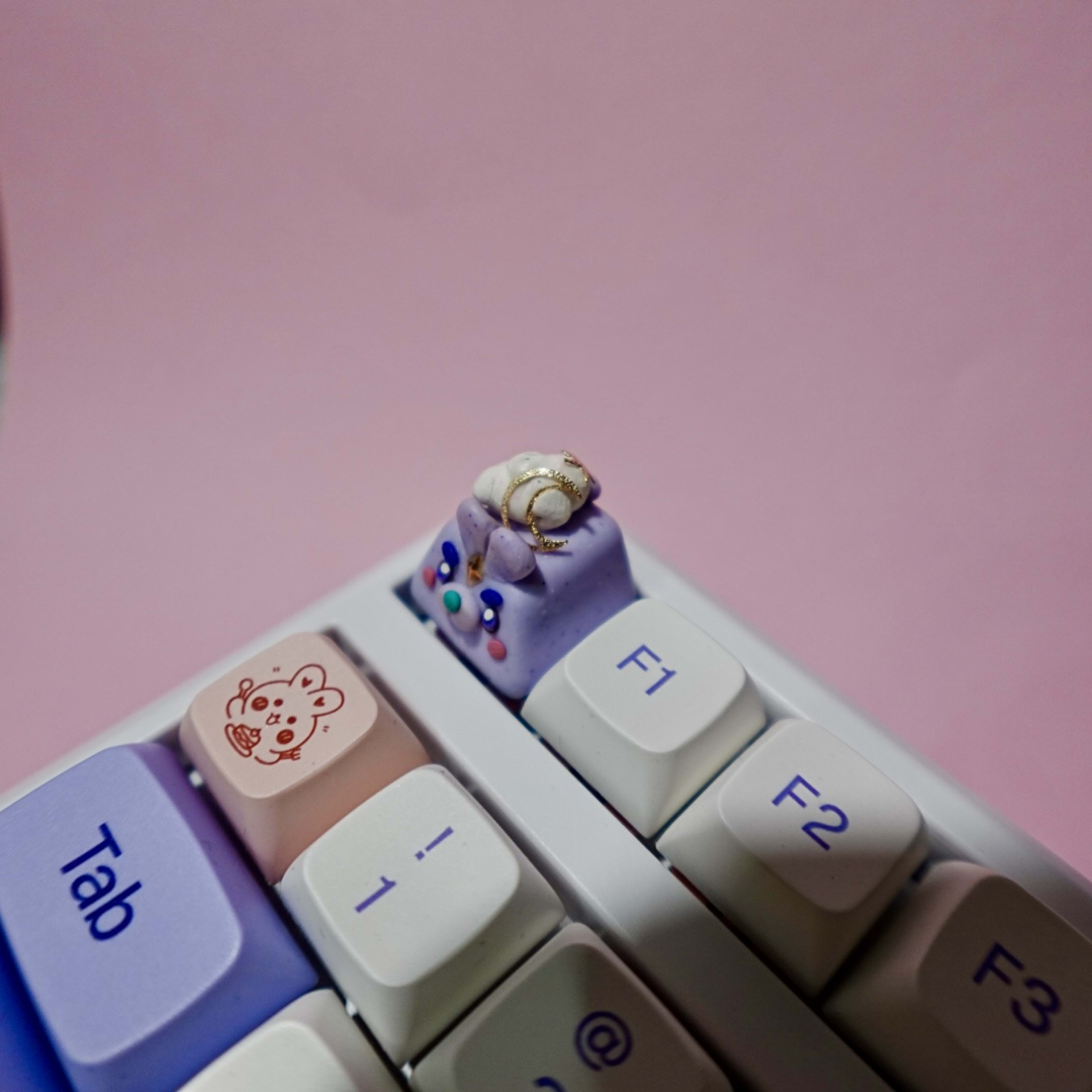 BunnyBuns Series - Ube Star Bunny Artisan Keycap