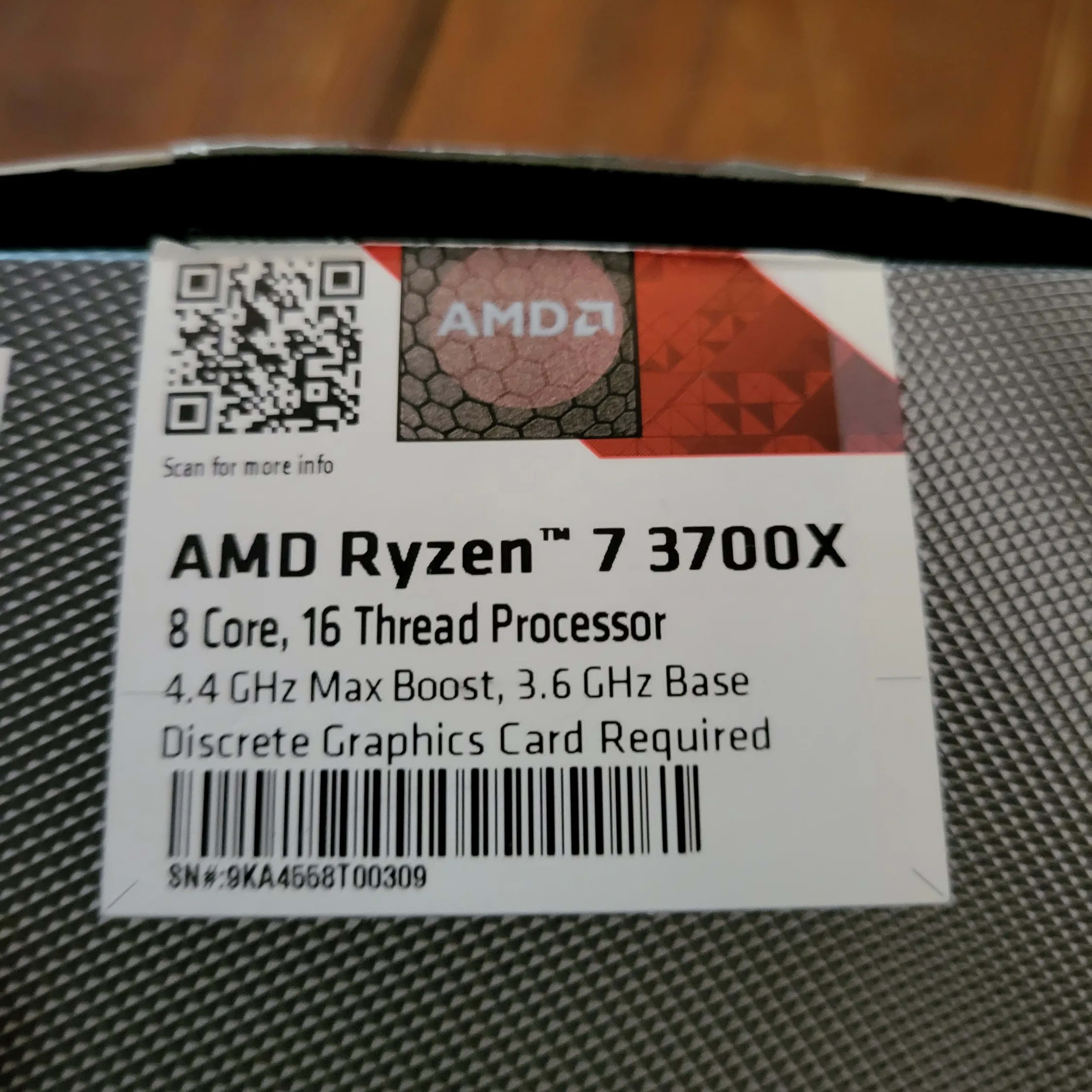 AMD Ryzen 7 3700X 8-Core, 16-Thread Unlocked Desktop Processor with Wraith Prism Cooler