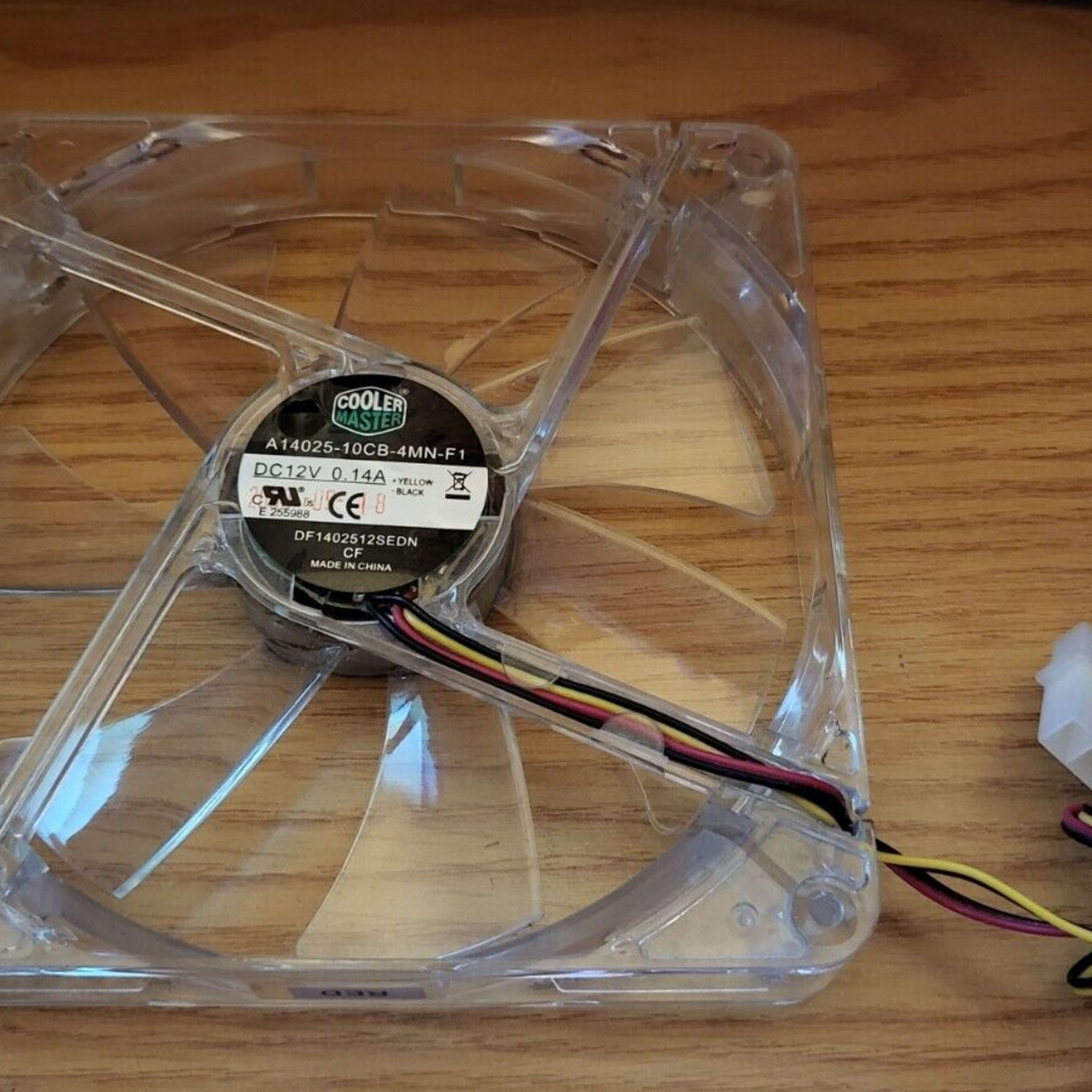 USED Cooler Master 140mm Clear Case Fan