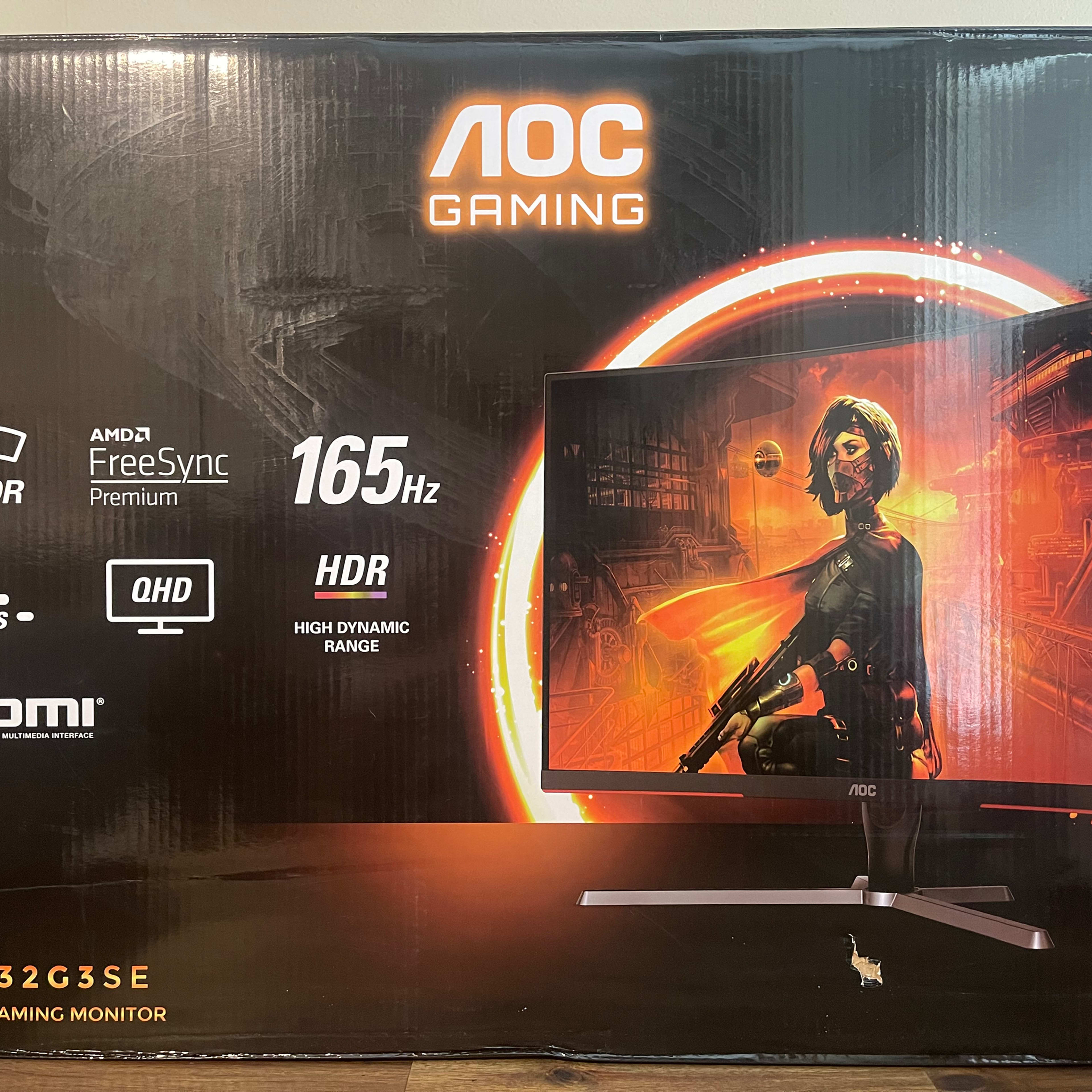 AOC - CQ32G3SE 32" 2K 165 Hz Curved FreeSync Premium Monitor - Black/Red