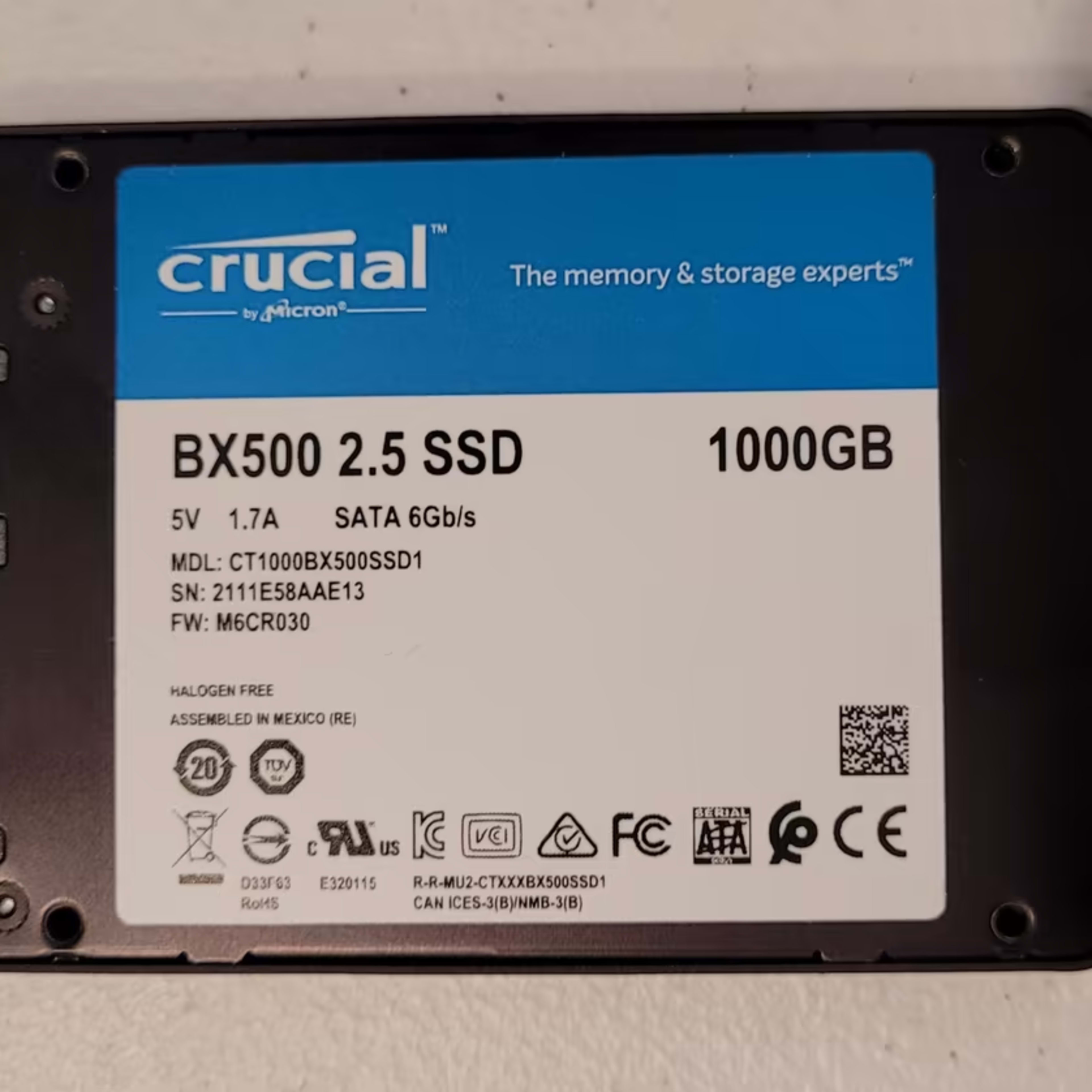 Crucial BX500 1TB 3D Jawa 2.5-Inch SSD NAND SATA | Internal