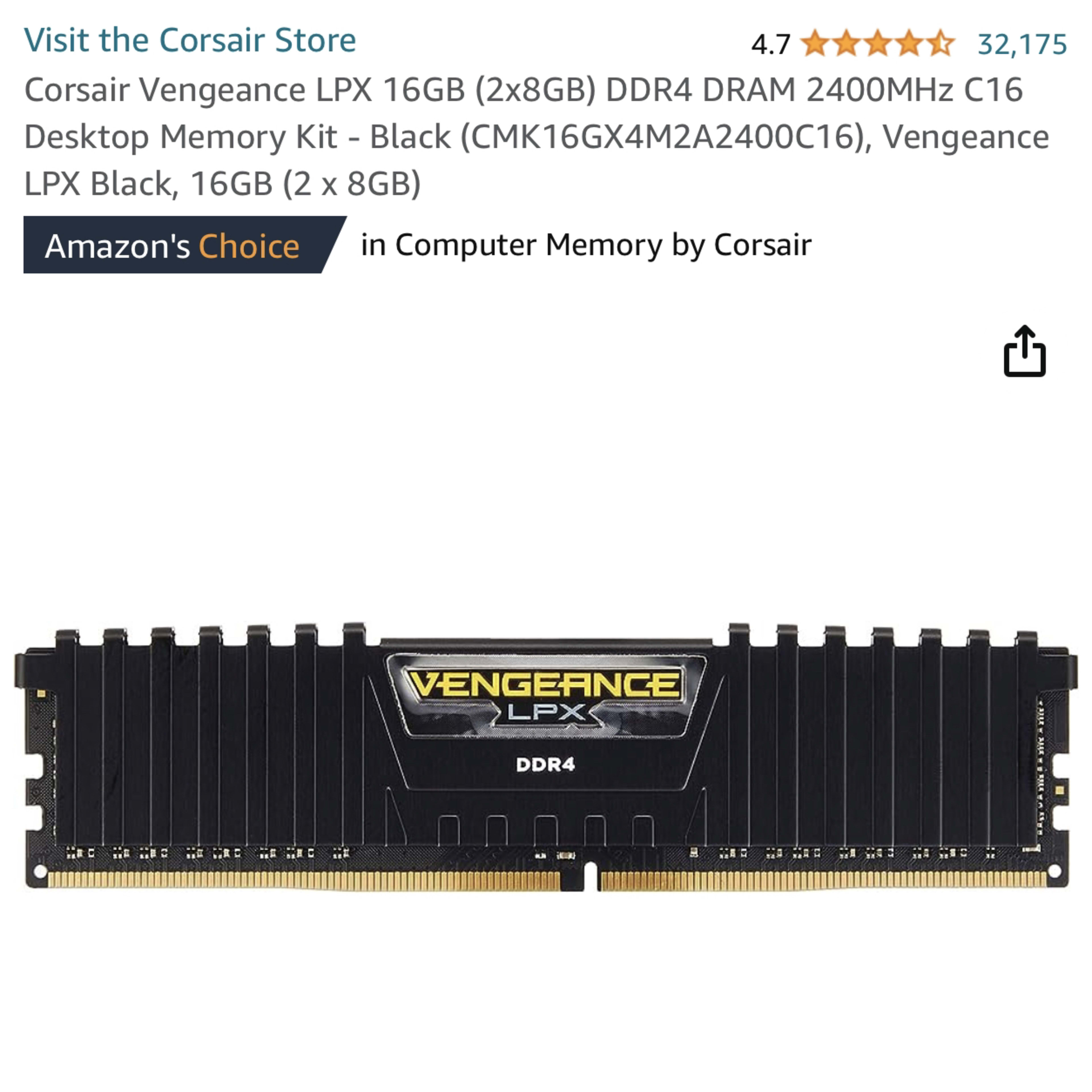 udvande hår hemmeligt Corsair Vengeance LPX 16GB (2x8GB) DDR4 DRAM 2400MHz C16 Desktop Memory Kit  | Jawa