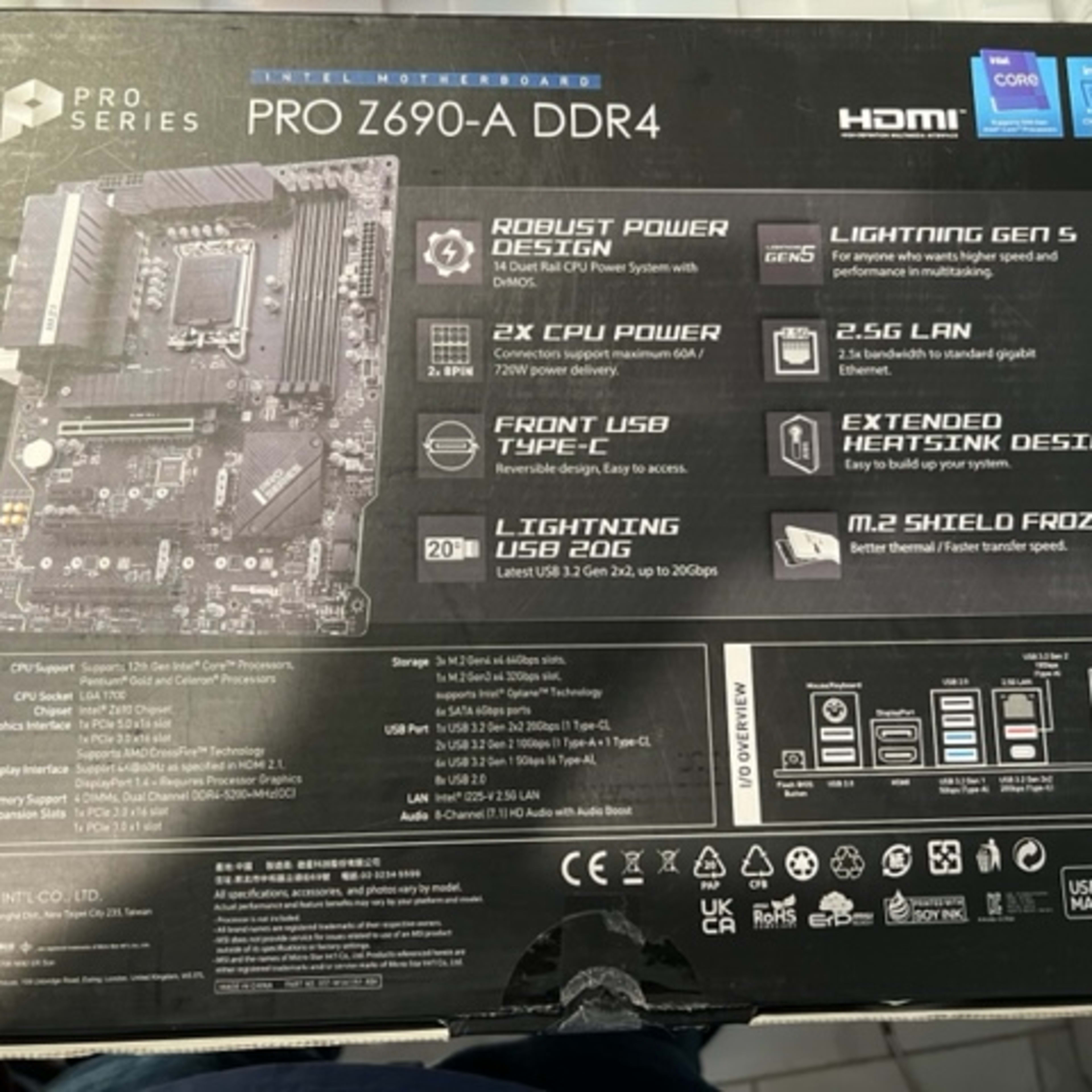 MSI PRO Z690-A DDR4 Socket LGA 1700 USB 3.2 Intel Motherboard