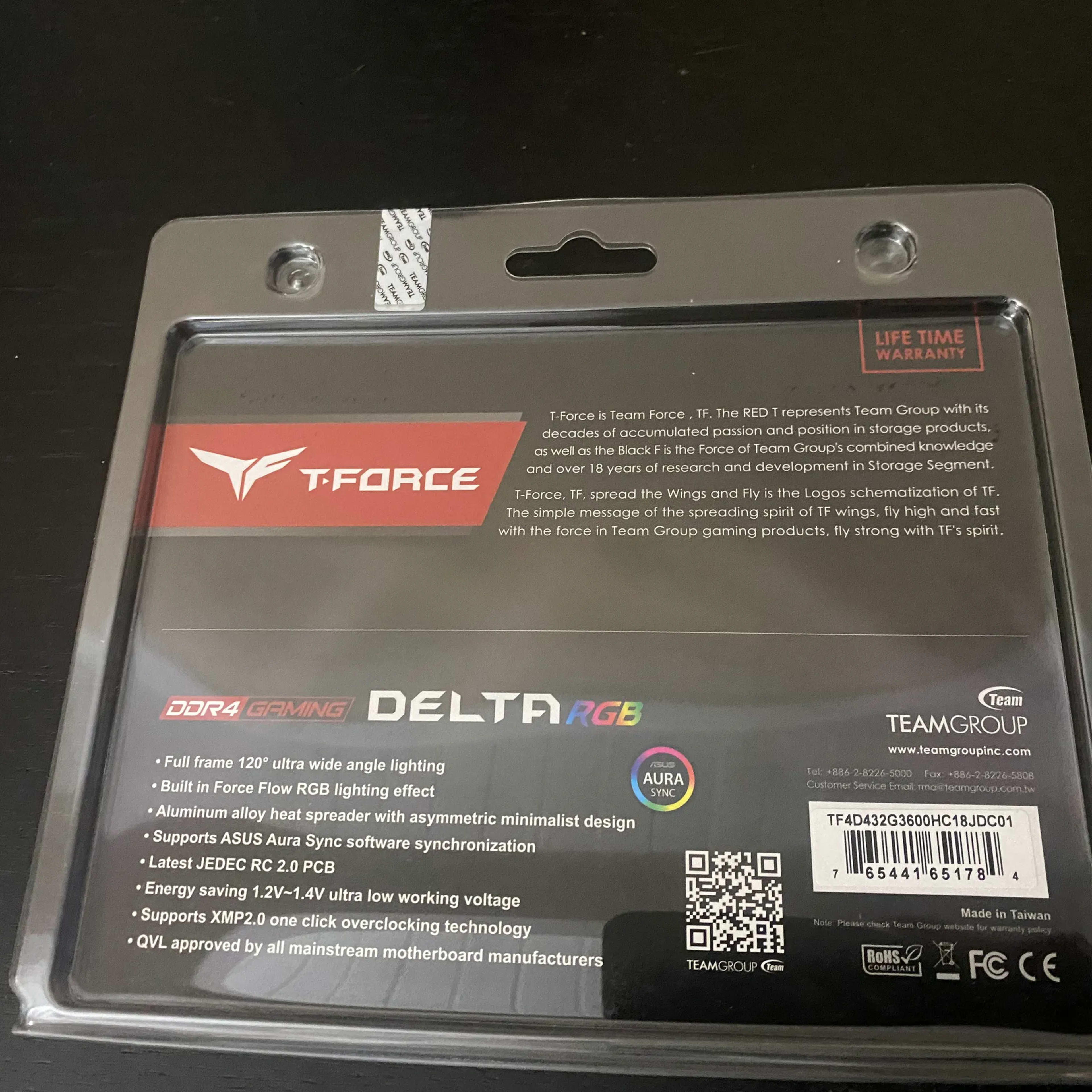 BNIB T-Force Delta RGB DDR4 32GB (2x16) 3600Mhz