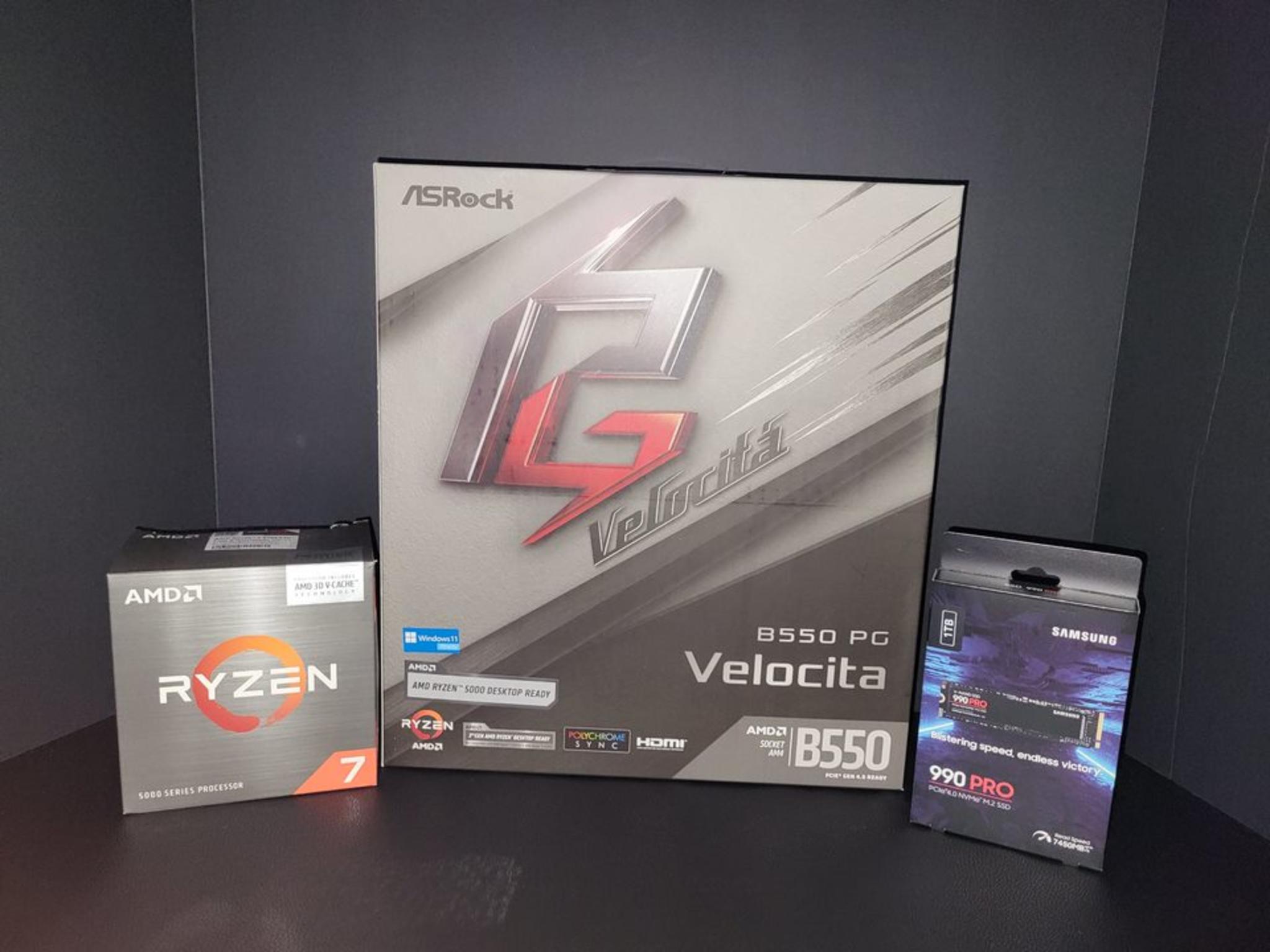 SALE !!! Asrock B550 PG Velocita w/ R7 5700X3D, 32GB Kit
