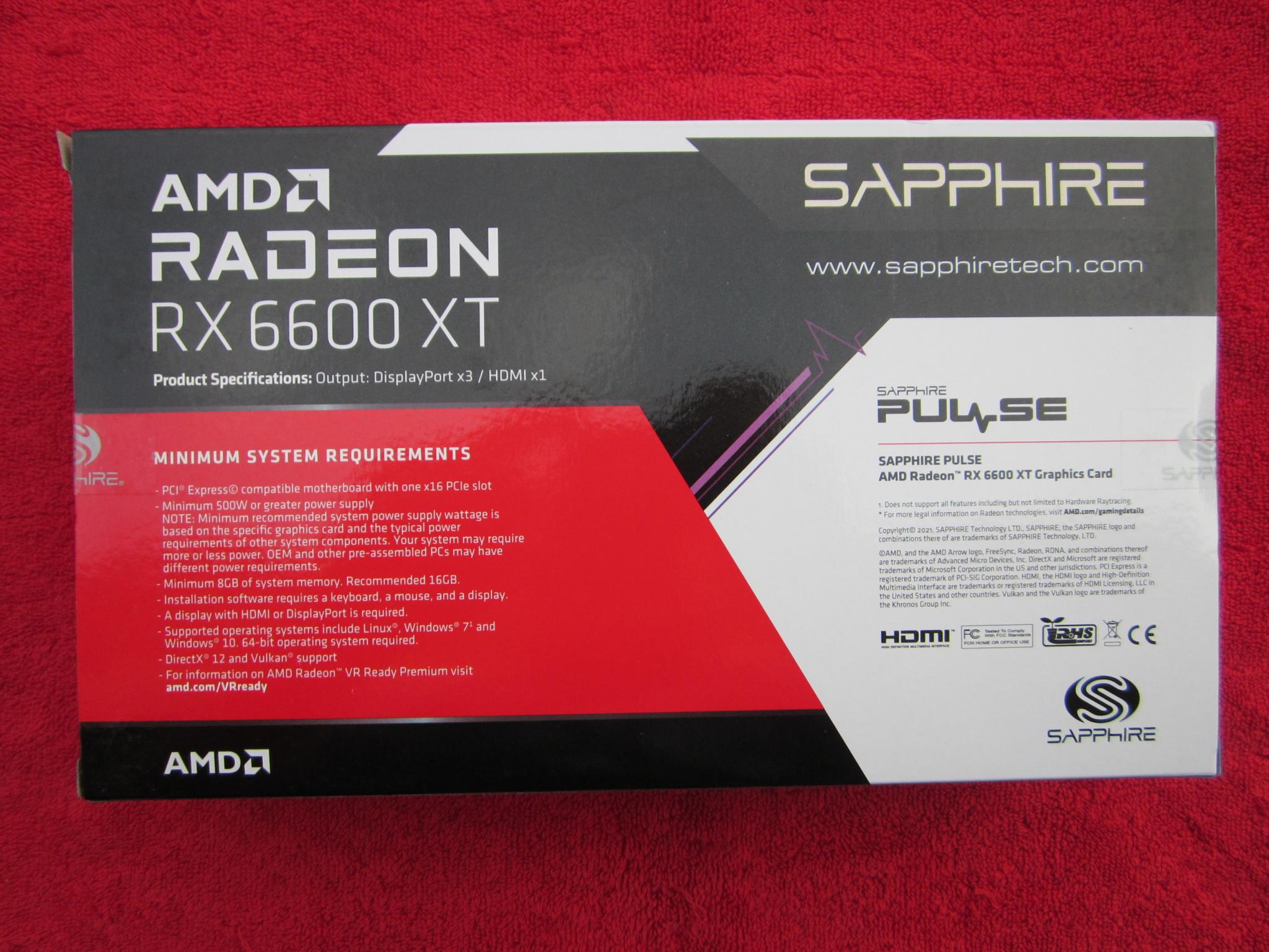 NEW SEALED! SAPPHIRE PULSE AMD Radeon RX 6600 XT GDDR6 8GB