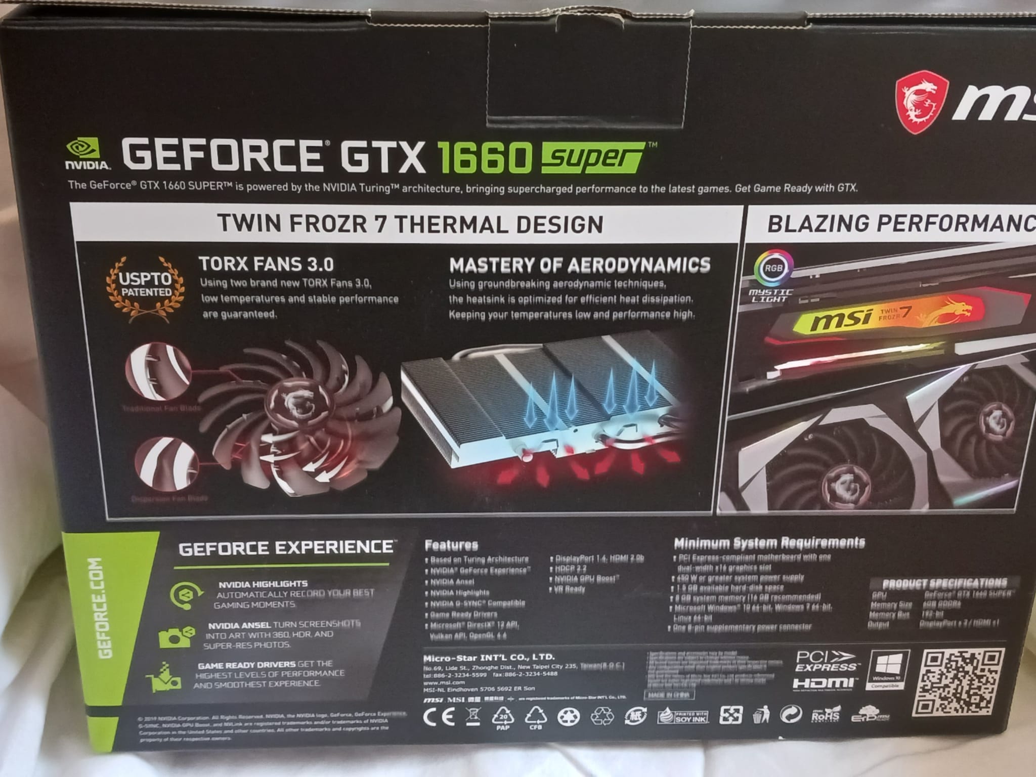 PCパーツ MSI GeForce GTX 1660 Super MSI GAMING X GeForce GTX 1660 SUPER 6 GB Video Card (GTX