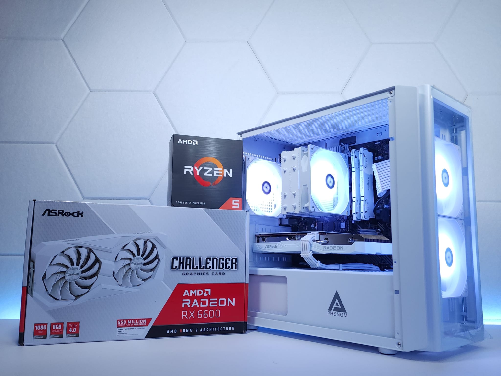 🤍White Custom Build To Order [ Ryzen 5 5500 | RX 6600 ] | Jawa