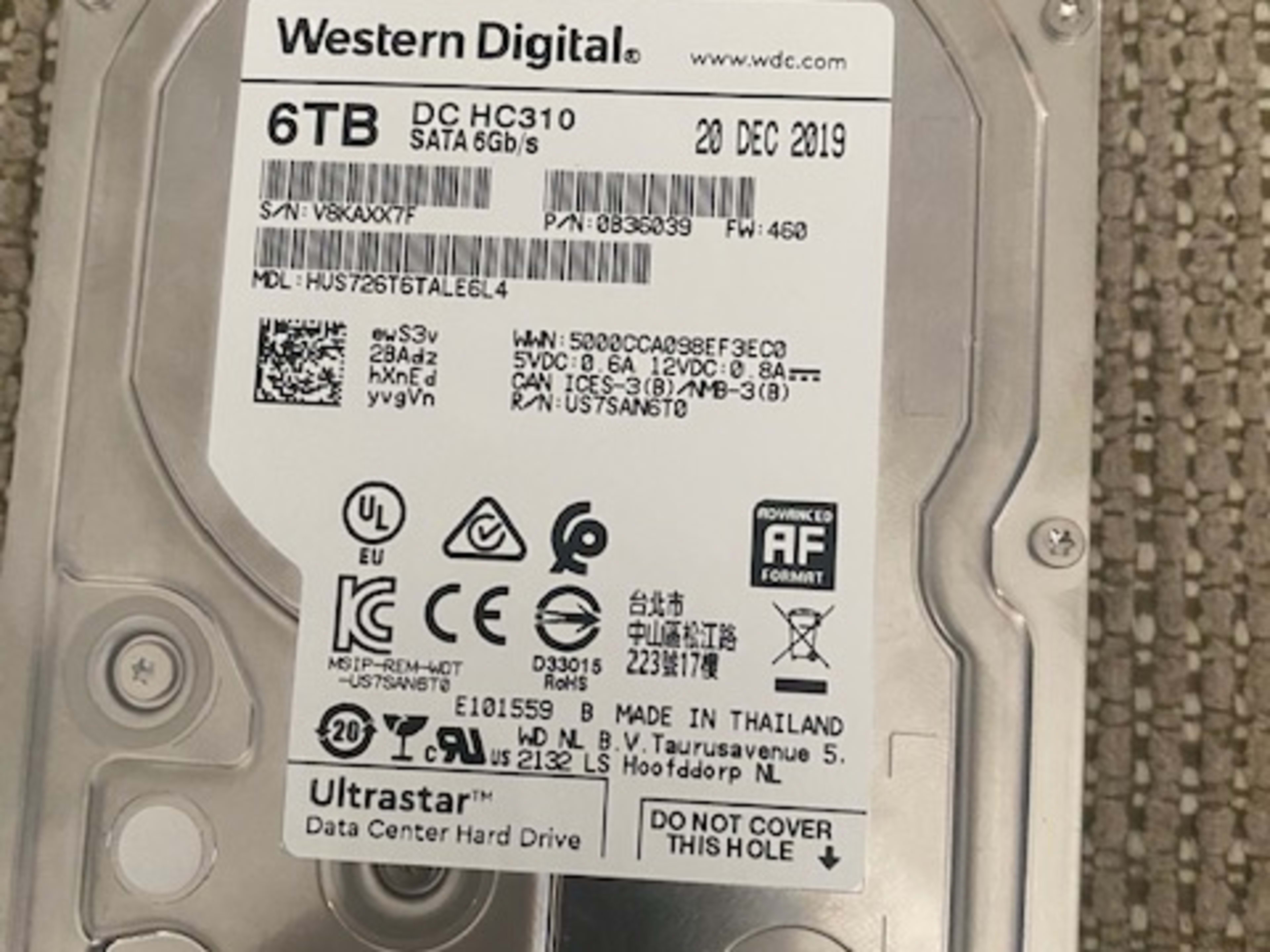 Western Digital 6TB Ultrastar DC HC310 | Jawa