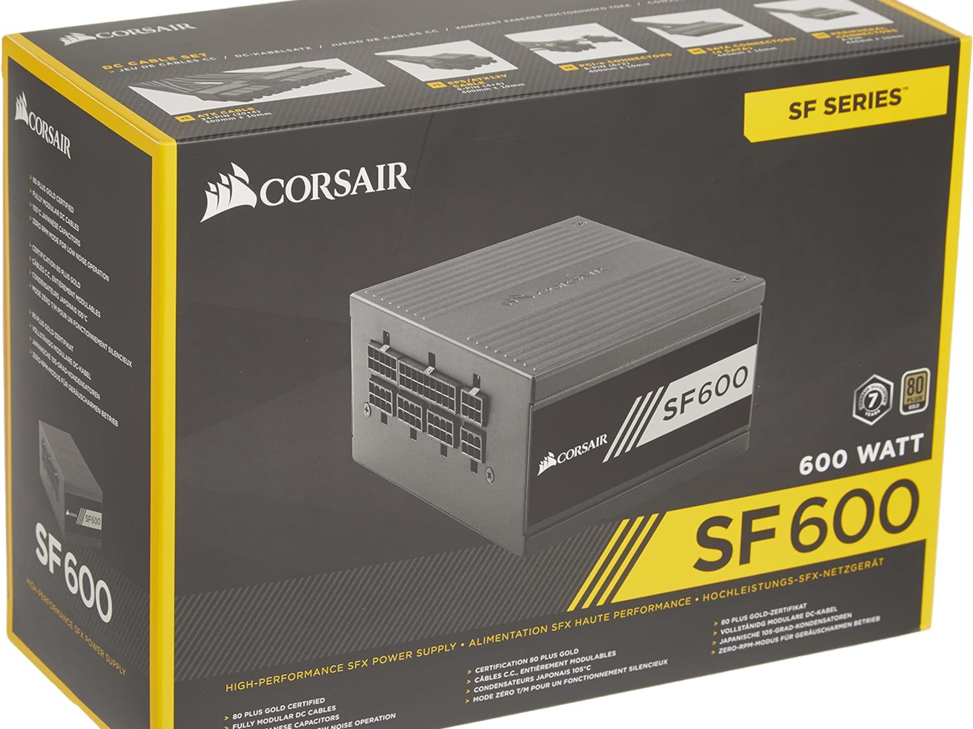 Corsair SF600 80+ Gold 600w SFX PSU Power Supply w/ All