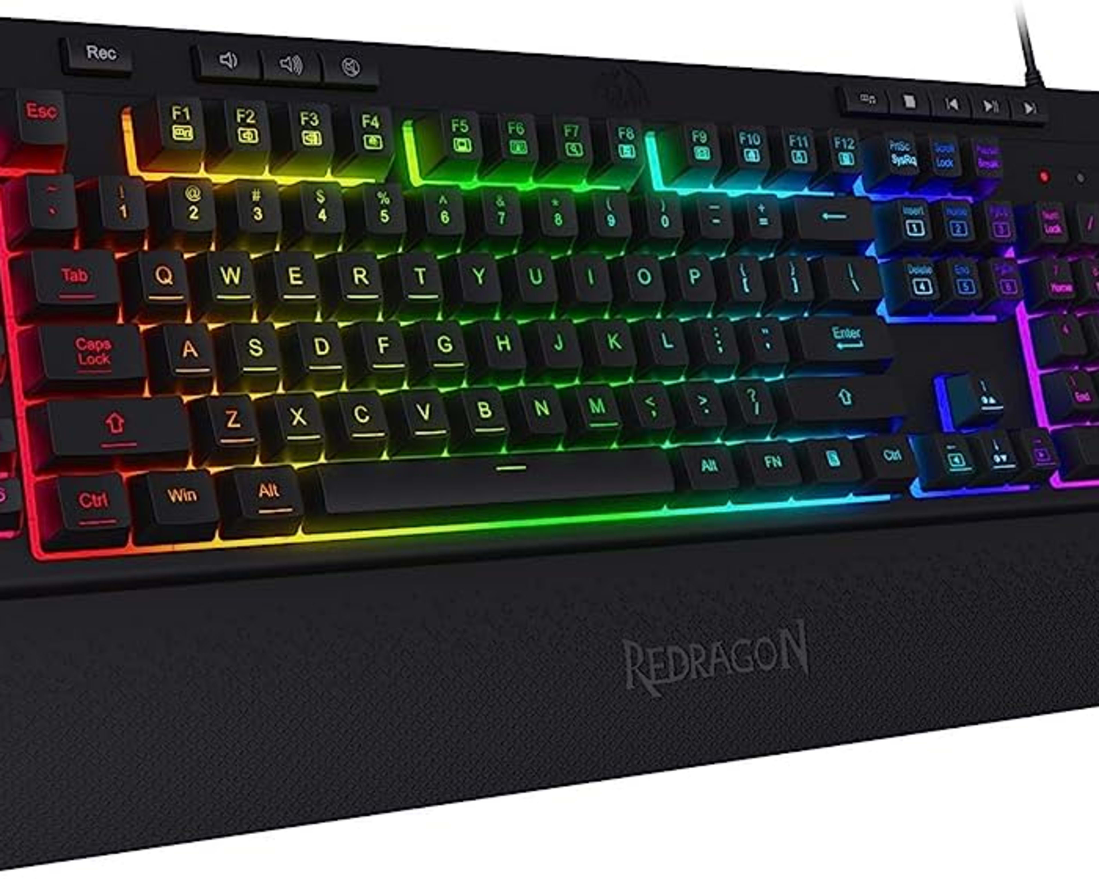 Used Black Redragon K512 Shiva RGB Backlit Membrane Gaming Keyboard