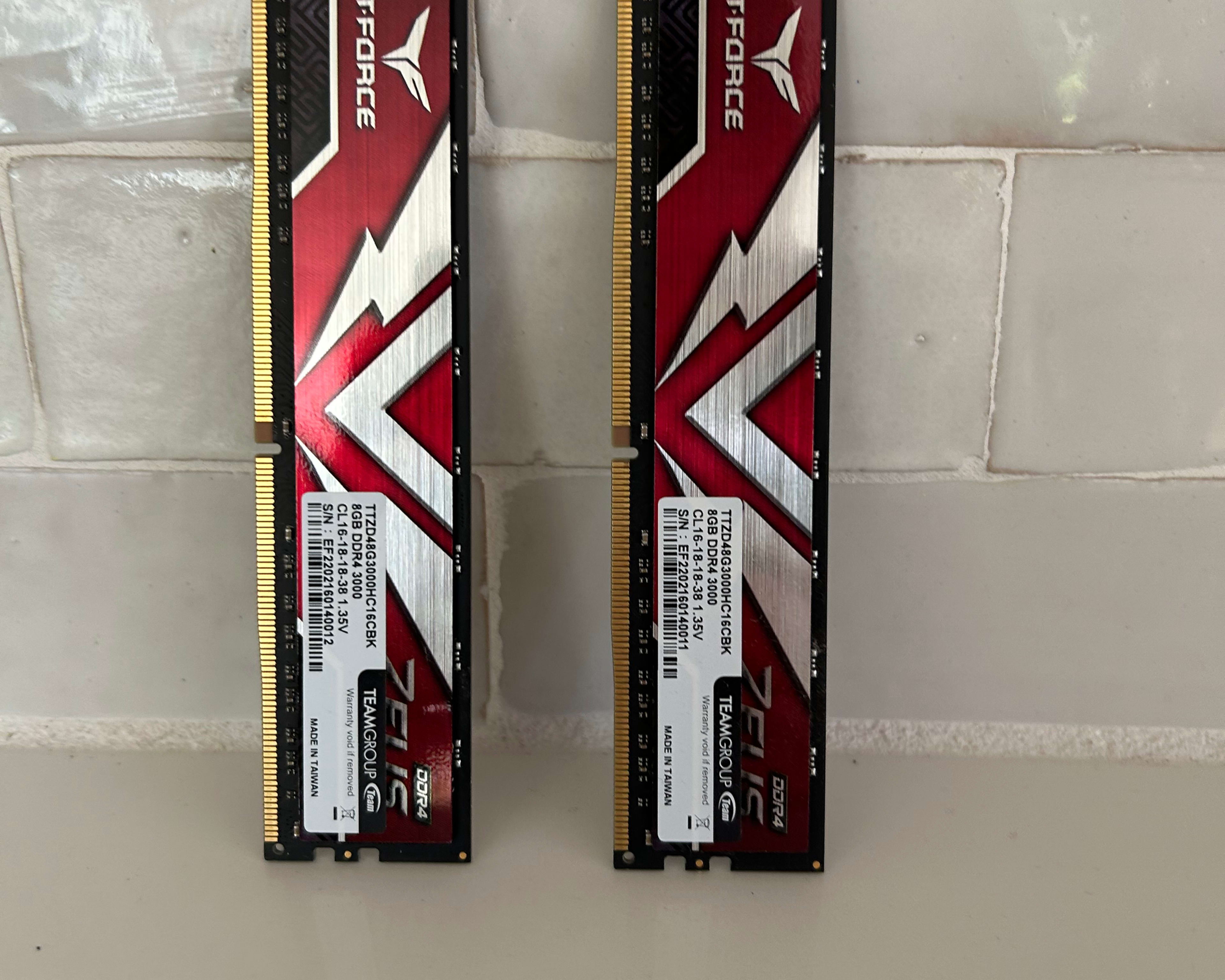 TEAMGROUP T-Force Zeus DDR4 16GB Kit (2 x 8GB) 3000MHz (PC4 24000) CL16 Desktop Gaming Memory Module
