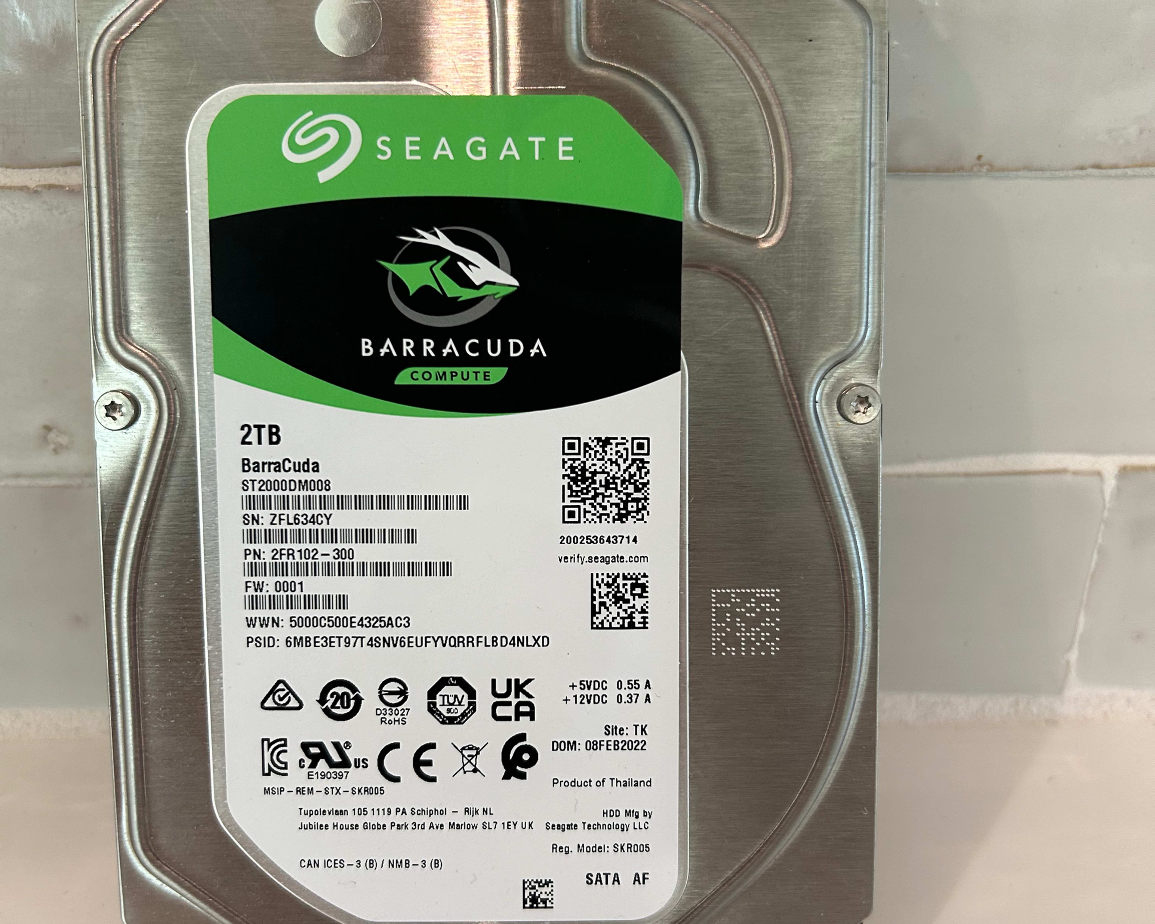 Seagate Bare Drives BarraCuda 2TB Internal Hard Drive HDD – 3.5 Inch SATA 6 Gb/s 7200 RPM 64MB Cache