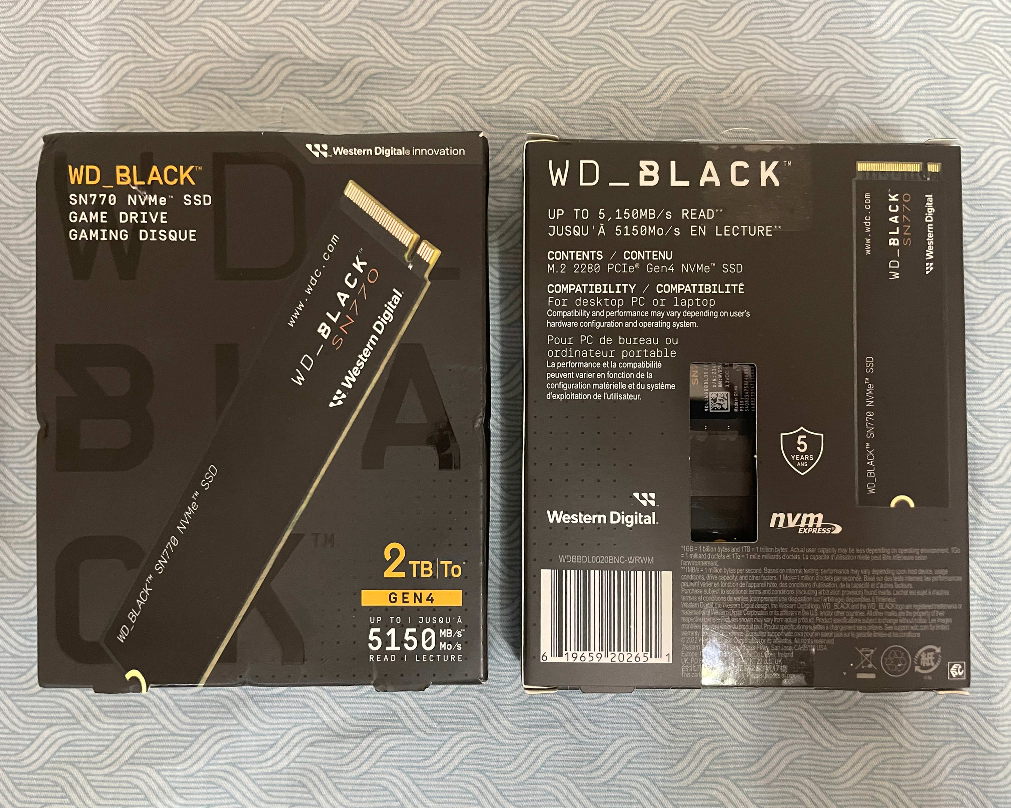 WD Black SN770 2 TB NVMe SSD