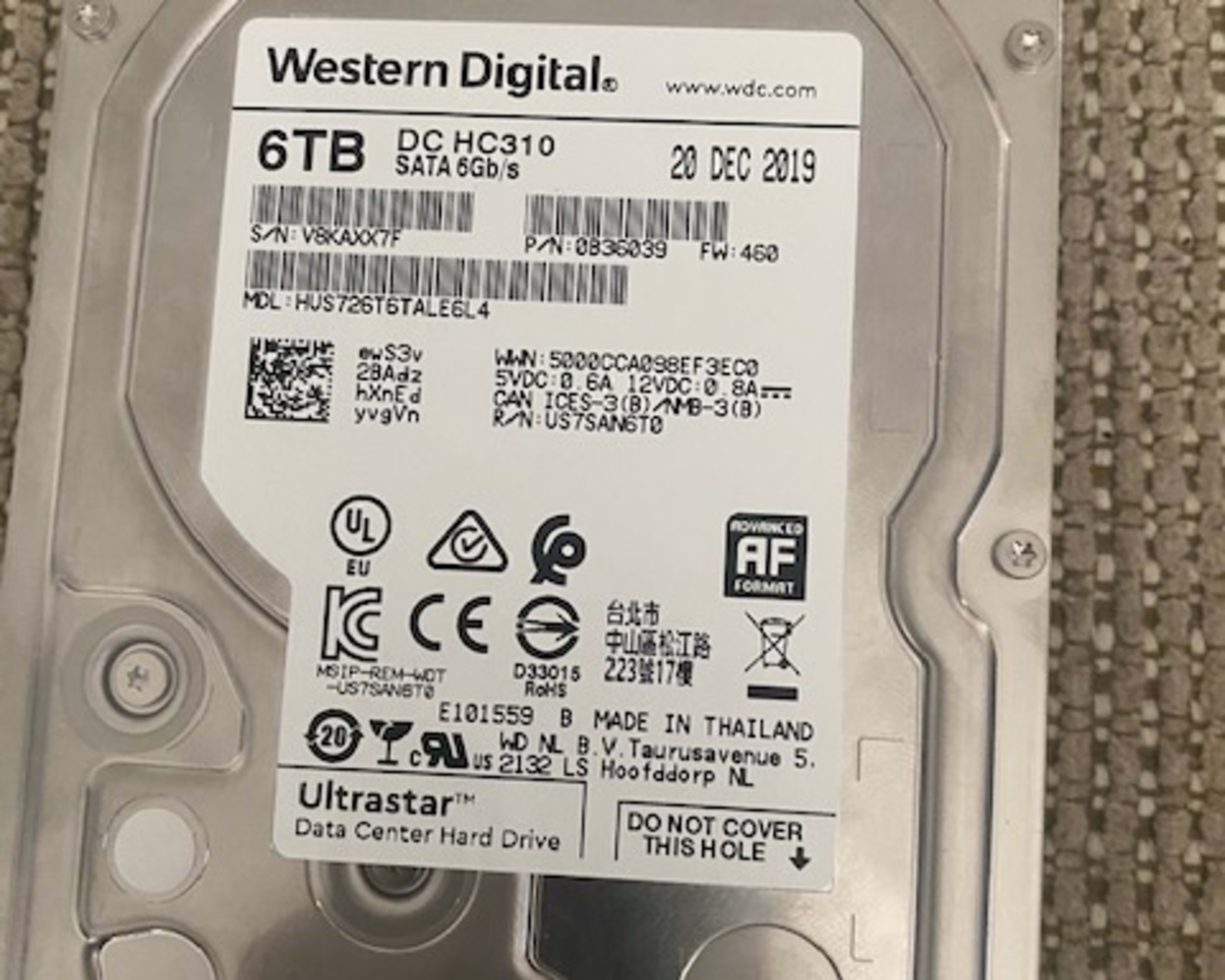 Western Digital 6TB Ultrastar DC HC310